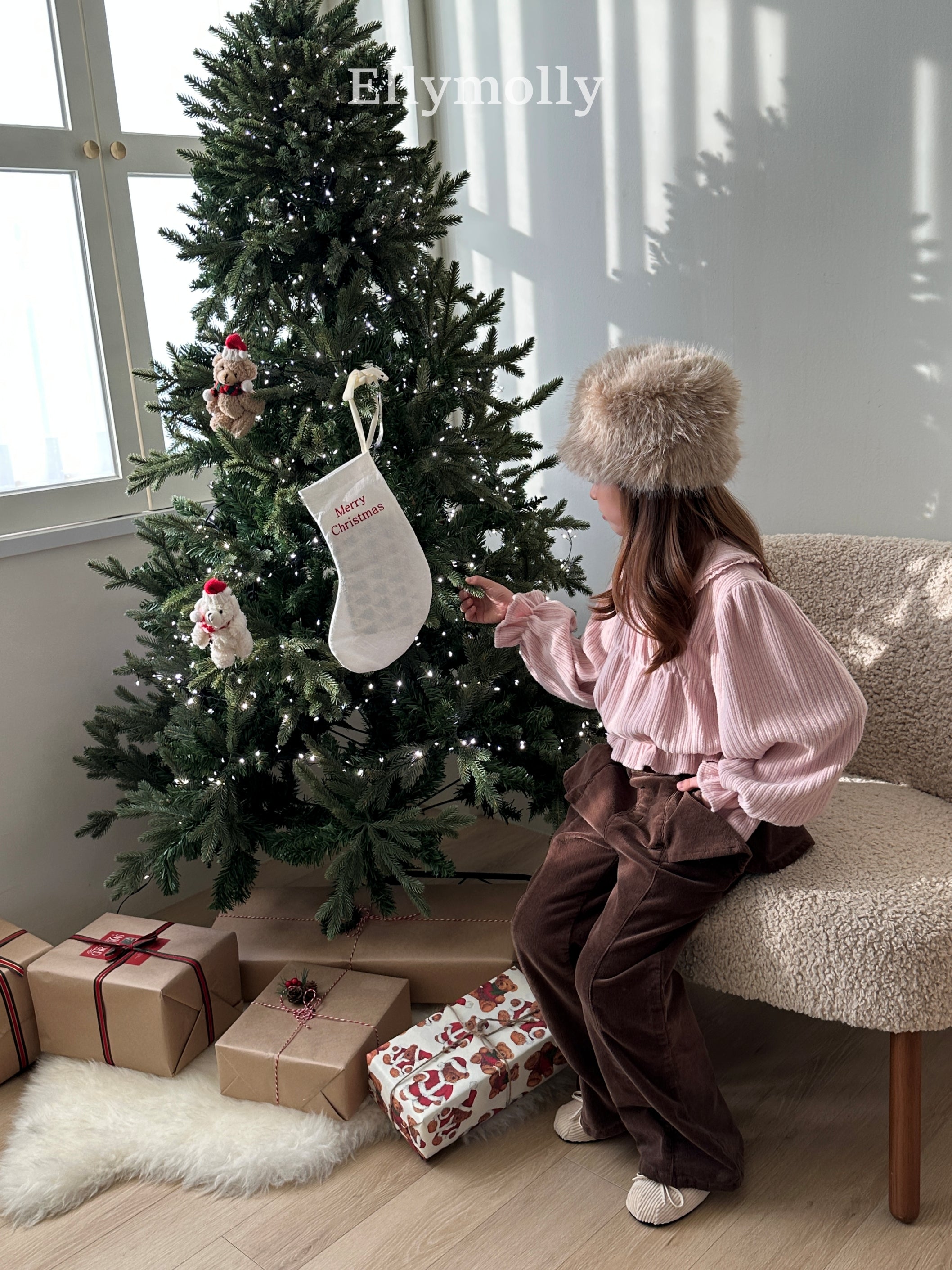 ［ELLY MOLLY］Honey round collar blouse