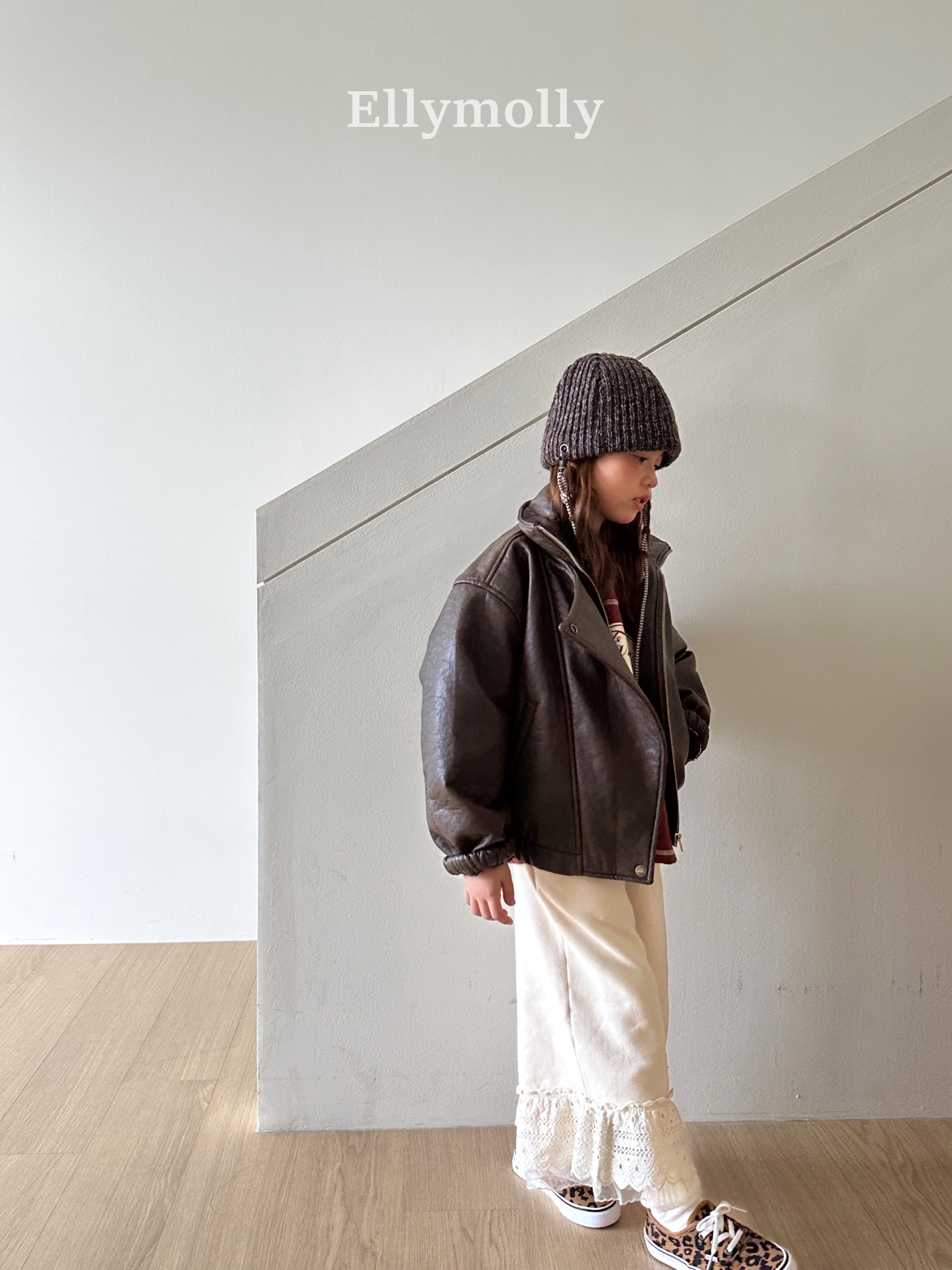 ［ELLY MOLLY］Creamy lace pants