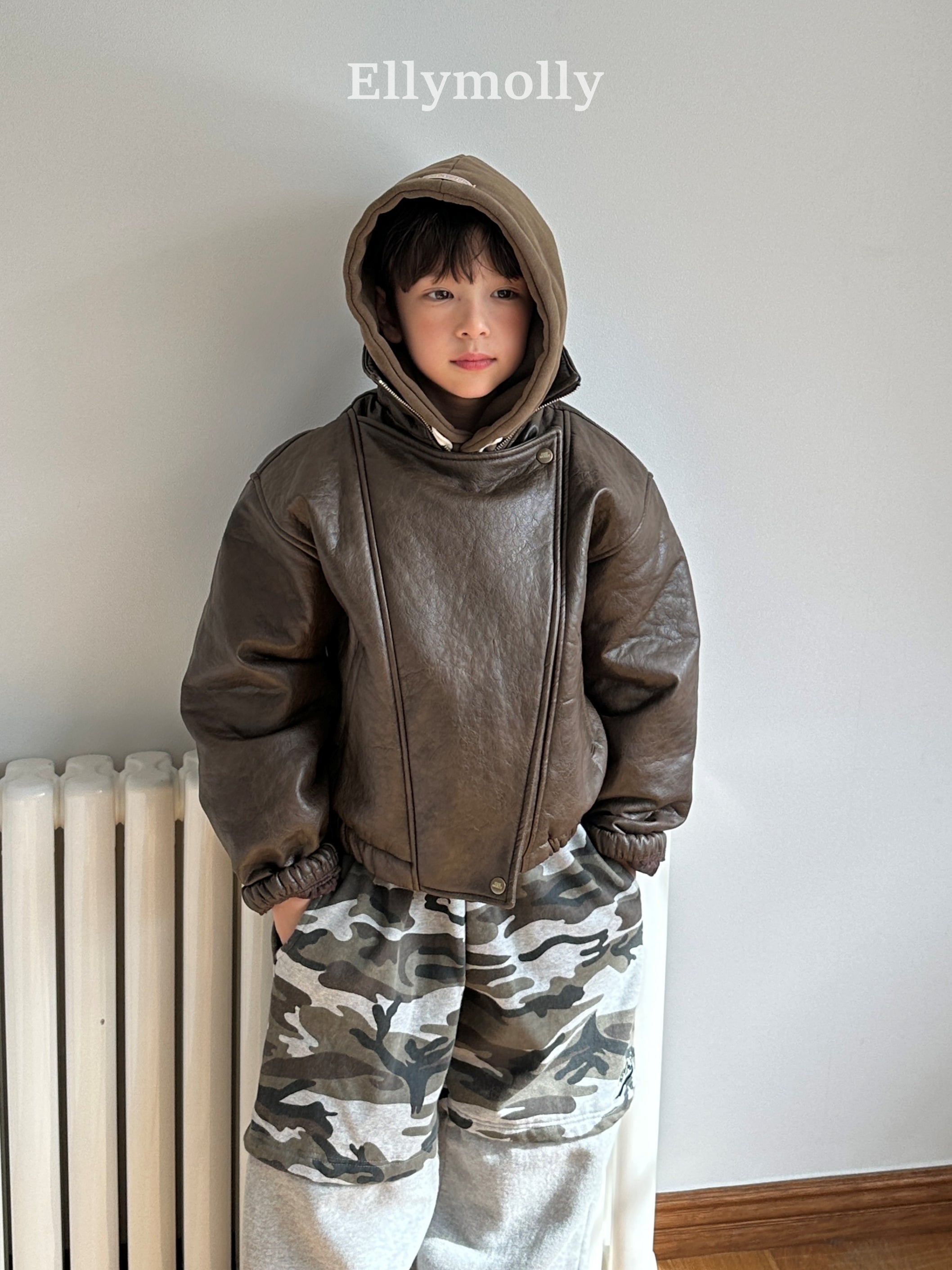 ［ELLY MOLLY］Soft warm camo pants