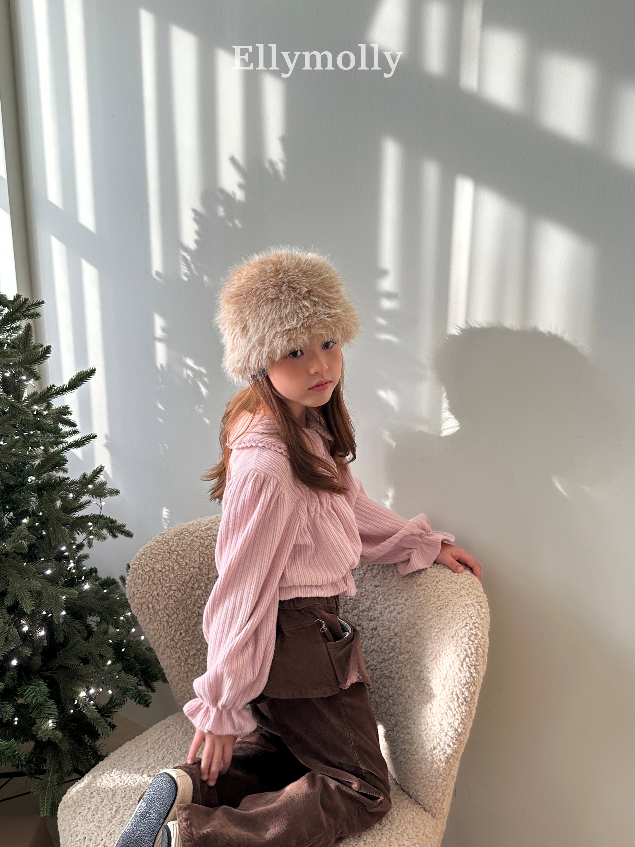 ［ELLY MOLLY］Honey round collar blouse