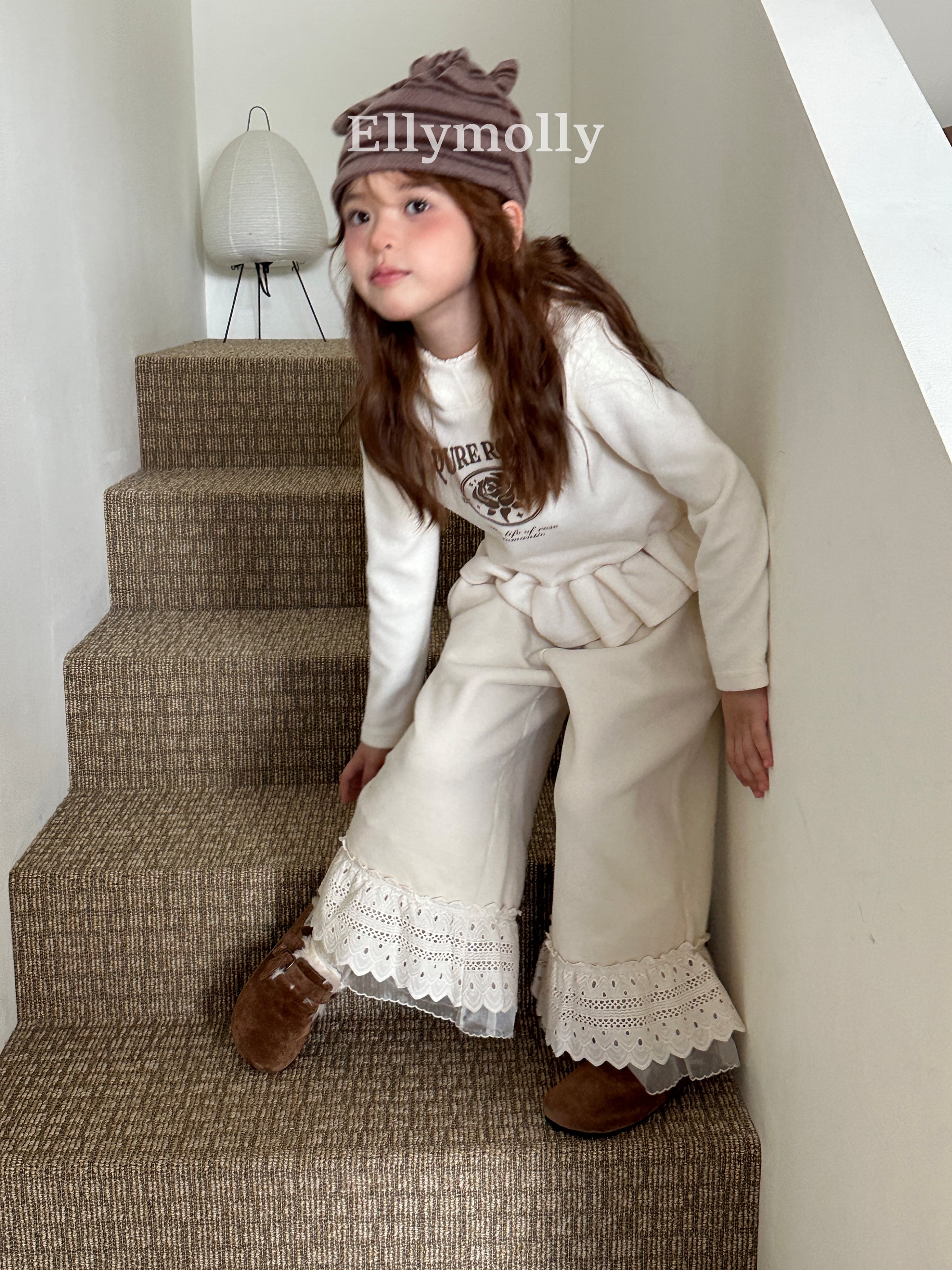 ［ELLY MOLLY］Rose frill hoodie