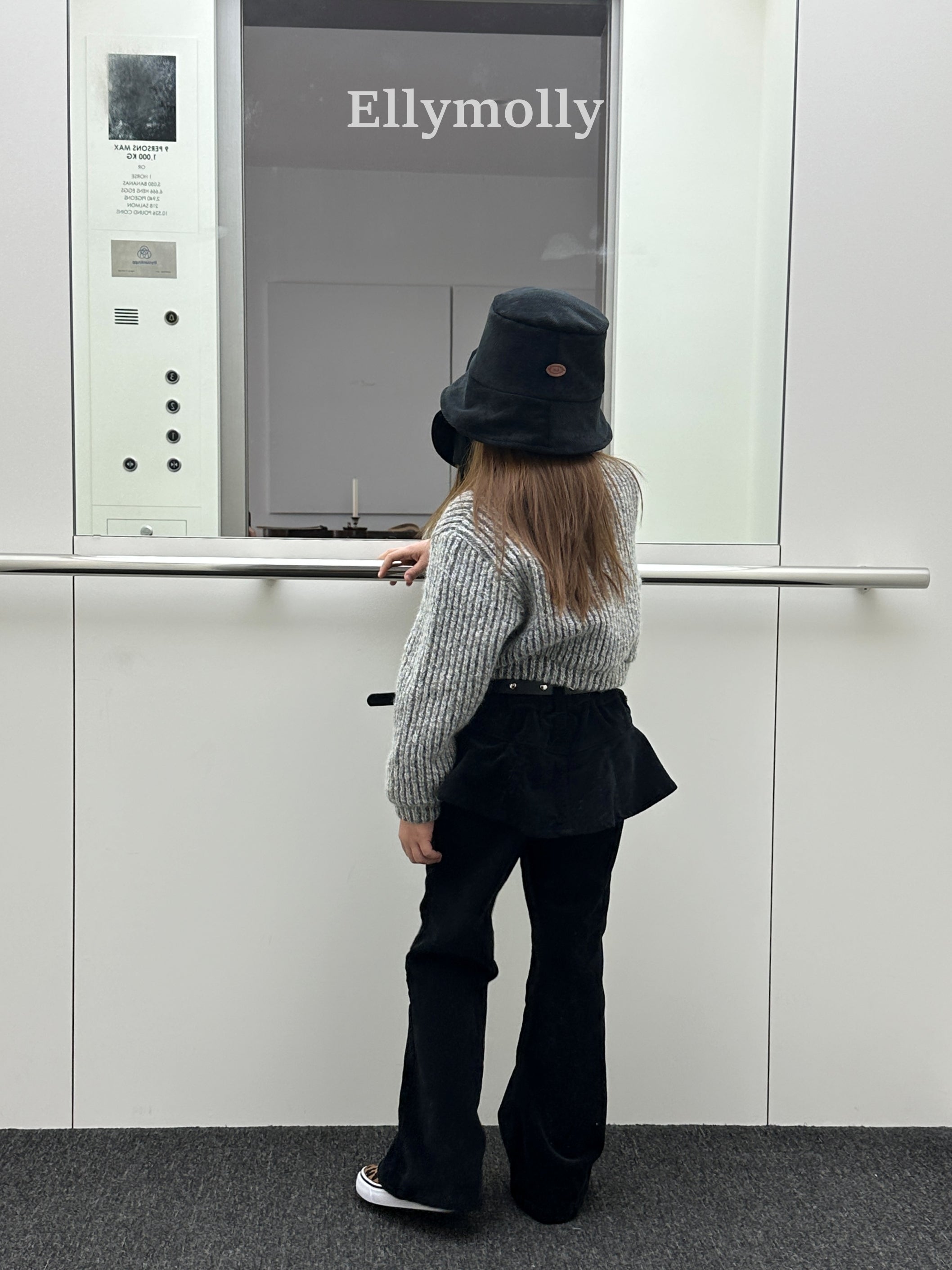 ［ELLY MOLLY］Selly peach frill flare pants