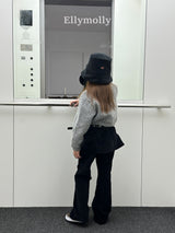 ［ELLY MOLLY］Selly peach frill flare pants