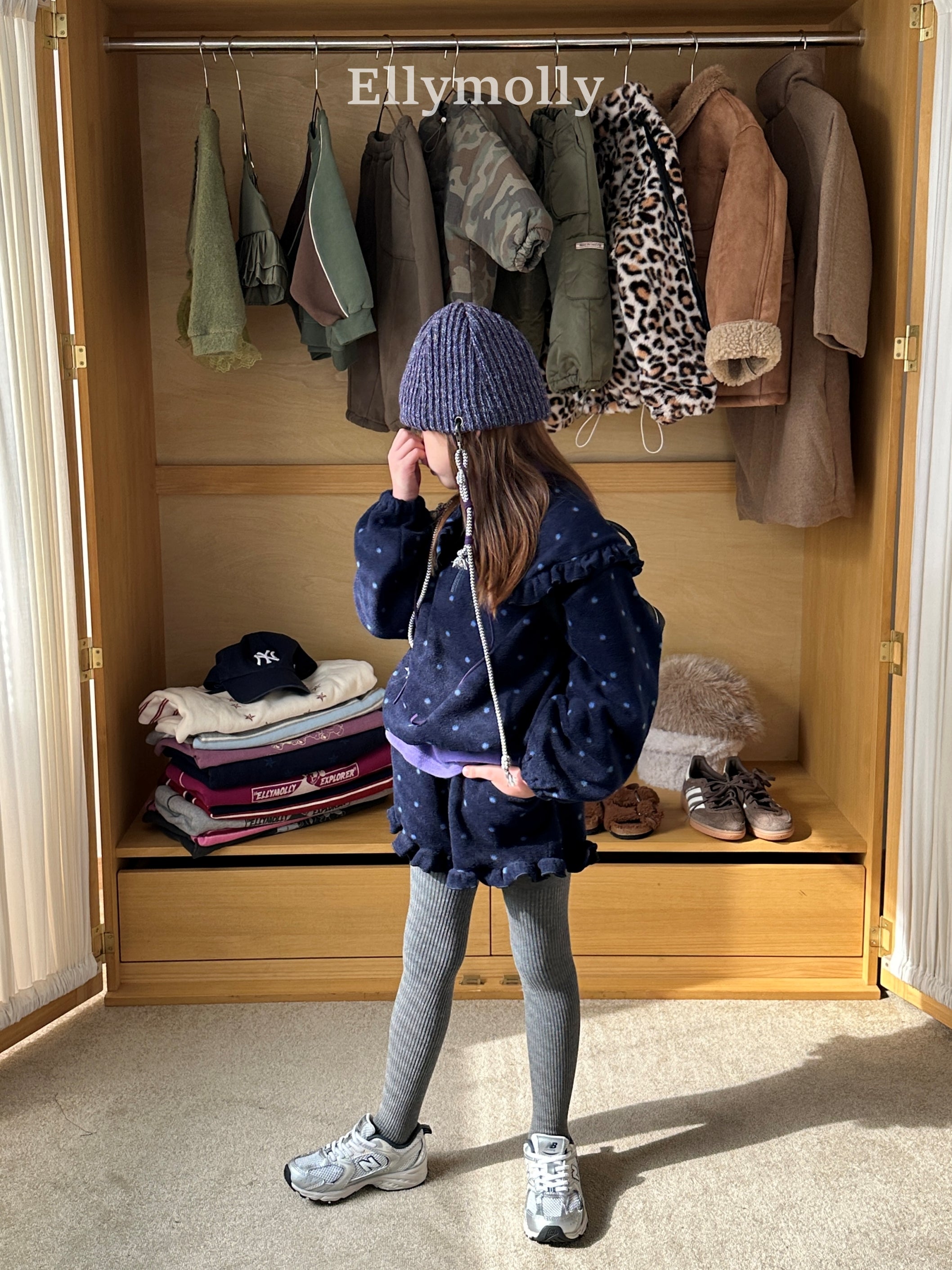 ［ELLY MOLLY］Dot frill pants