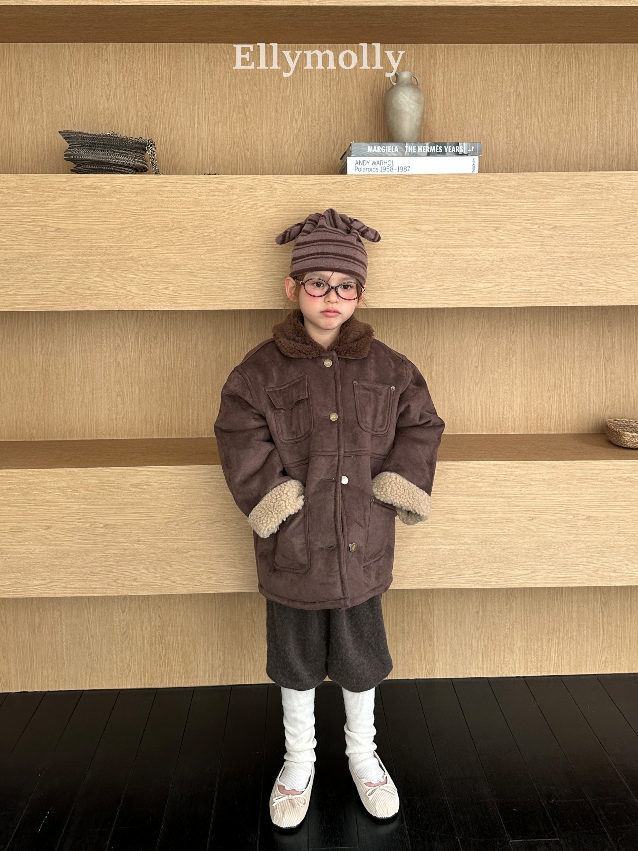 ［ELLY MOLLY］Soft tow tone mouton jacket