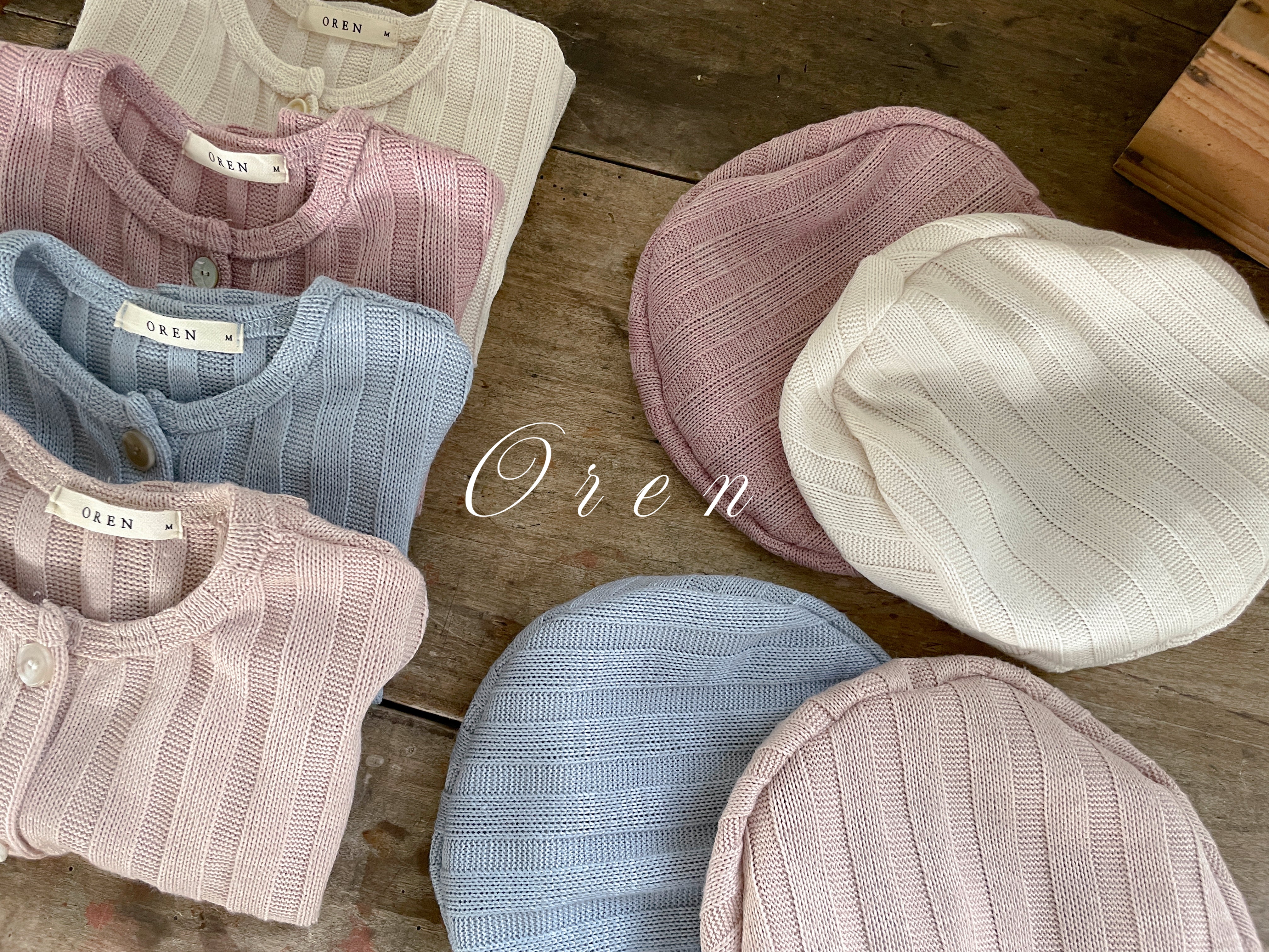 ［OREN］Allo cardigan & beret set