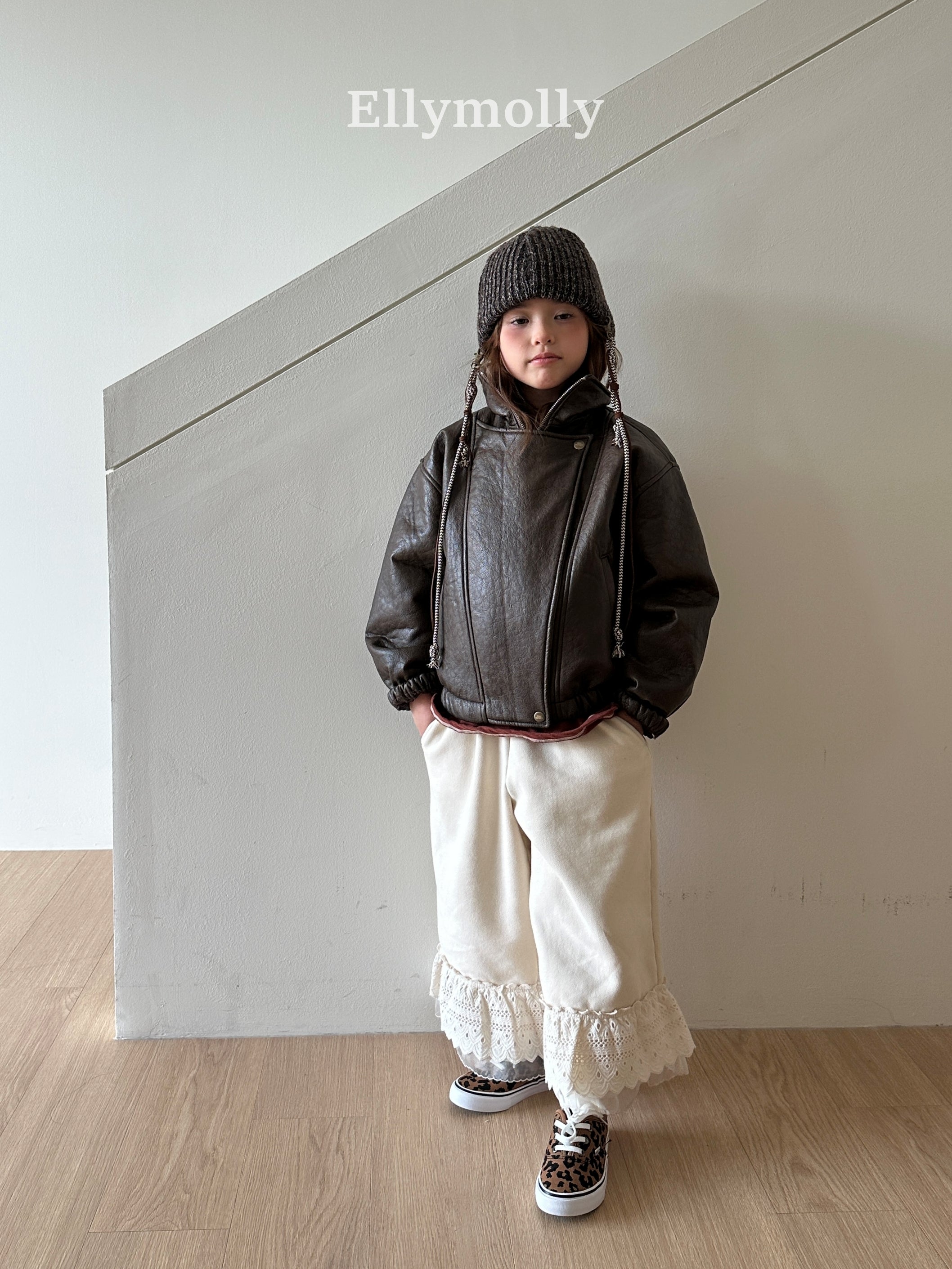 ［ELLY MOLLY］Creamy lace pants