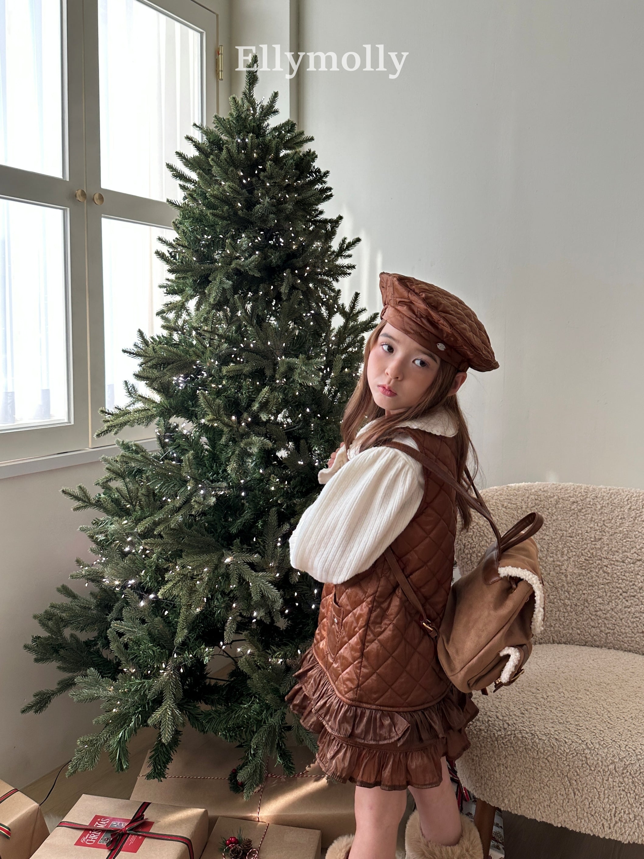 ［ELLY MOLLY］Twinkle quilting one-piece