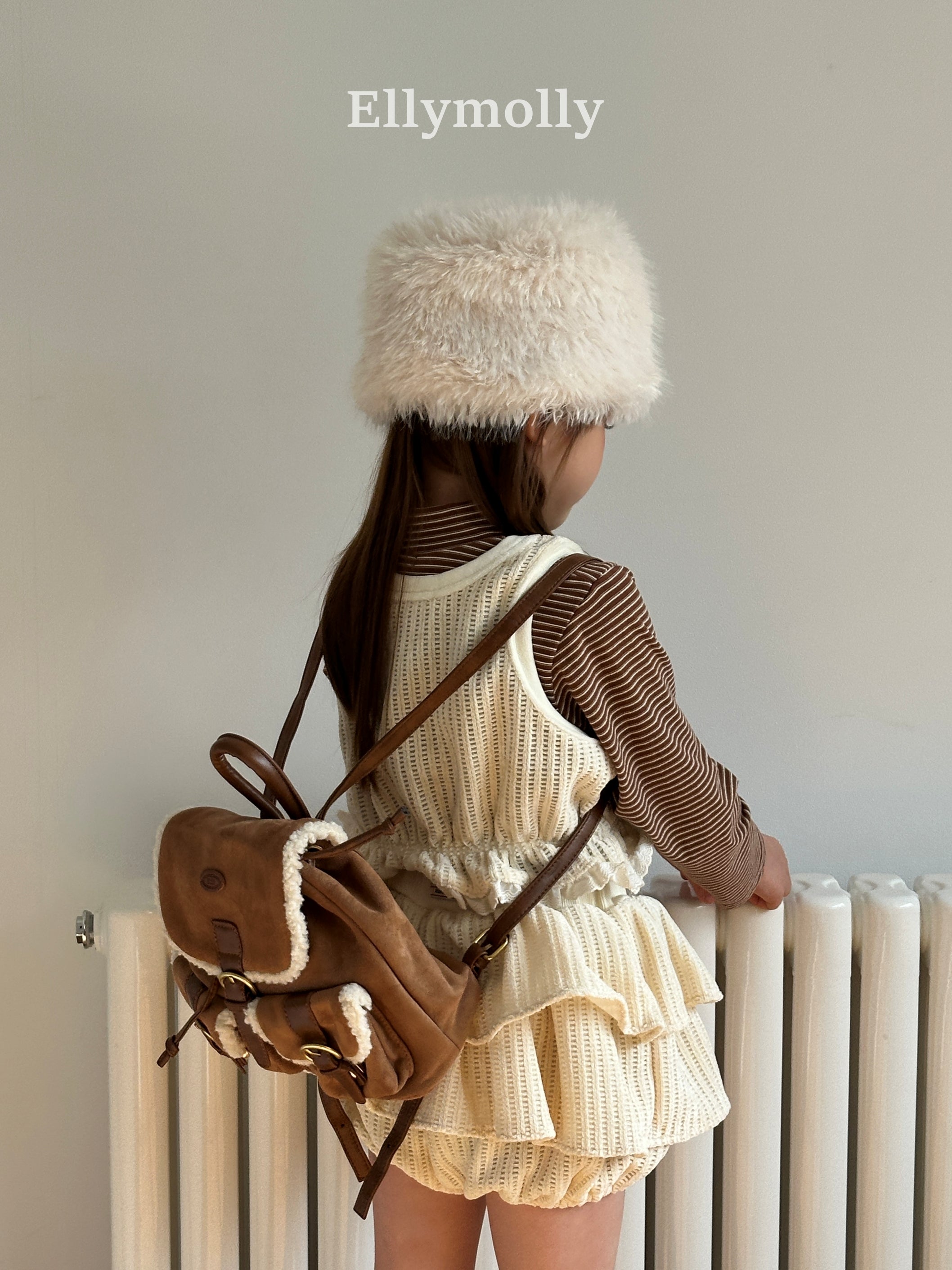 ［ELLY MOLLY］Velvet crunch vest