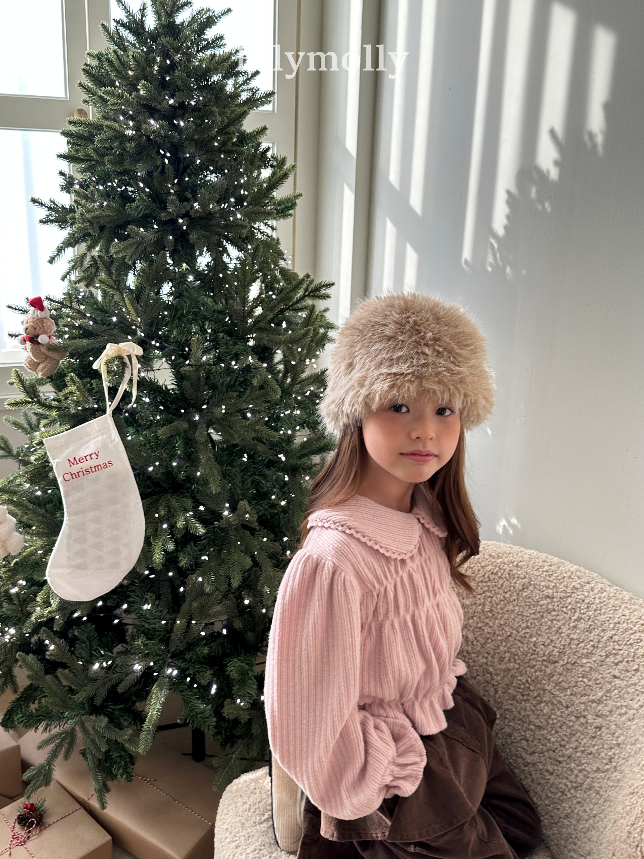 ［ELLY MOLLY］Honey round collar blouse