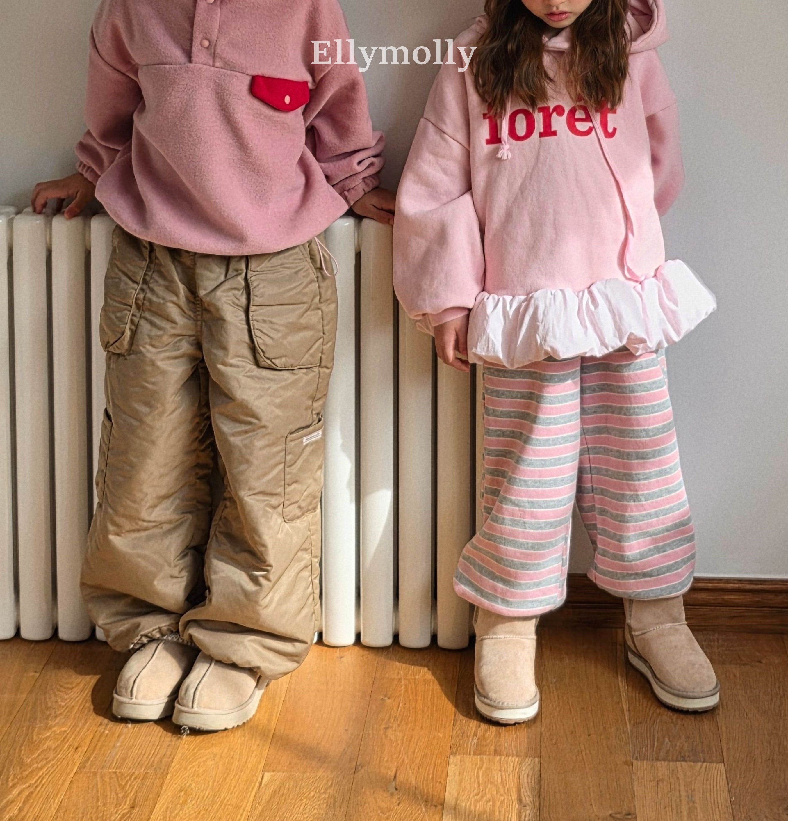 ［ELLY MOLLY］Gray heart jogger pants