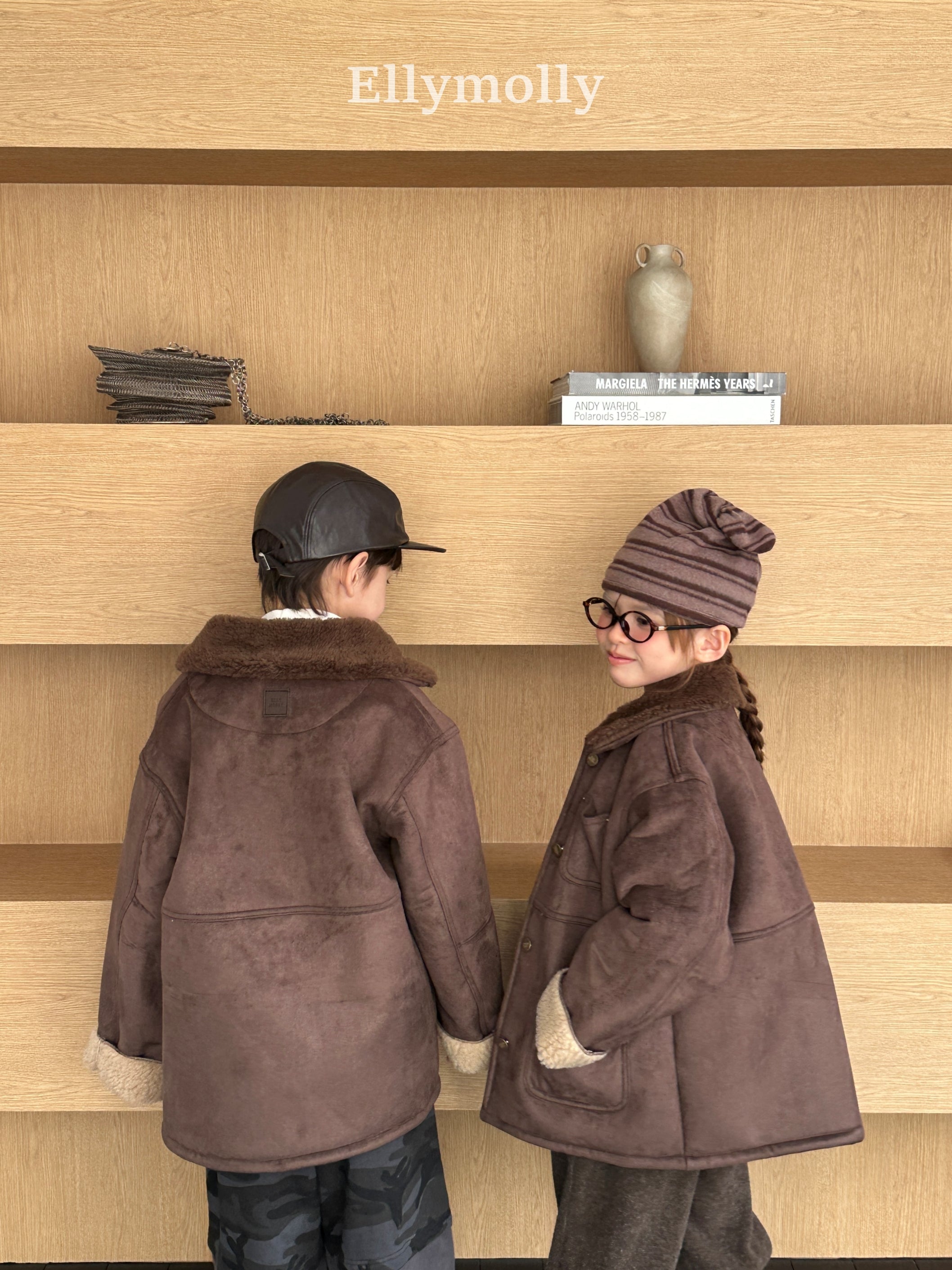 ［ELLY MOLLY］Soft tow tone mouton jacket