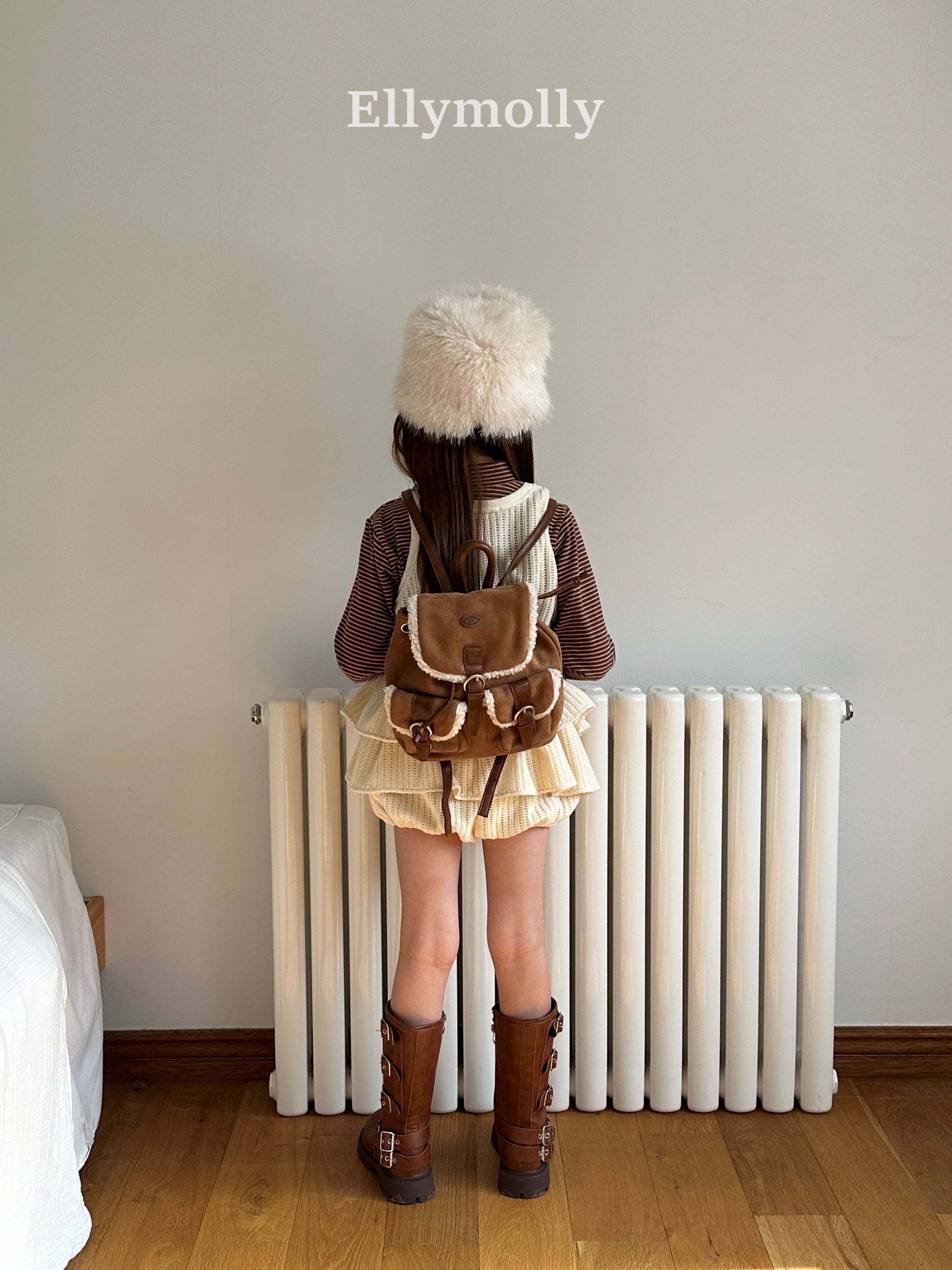 ［ELLY MOLLY］Velvet crunch vest