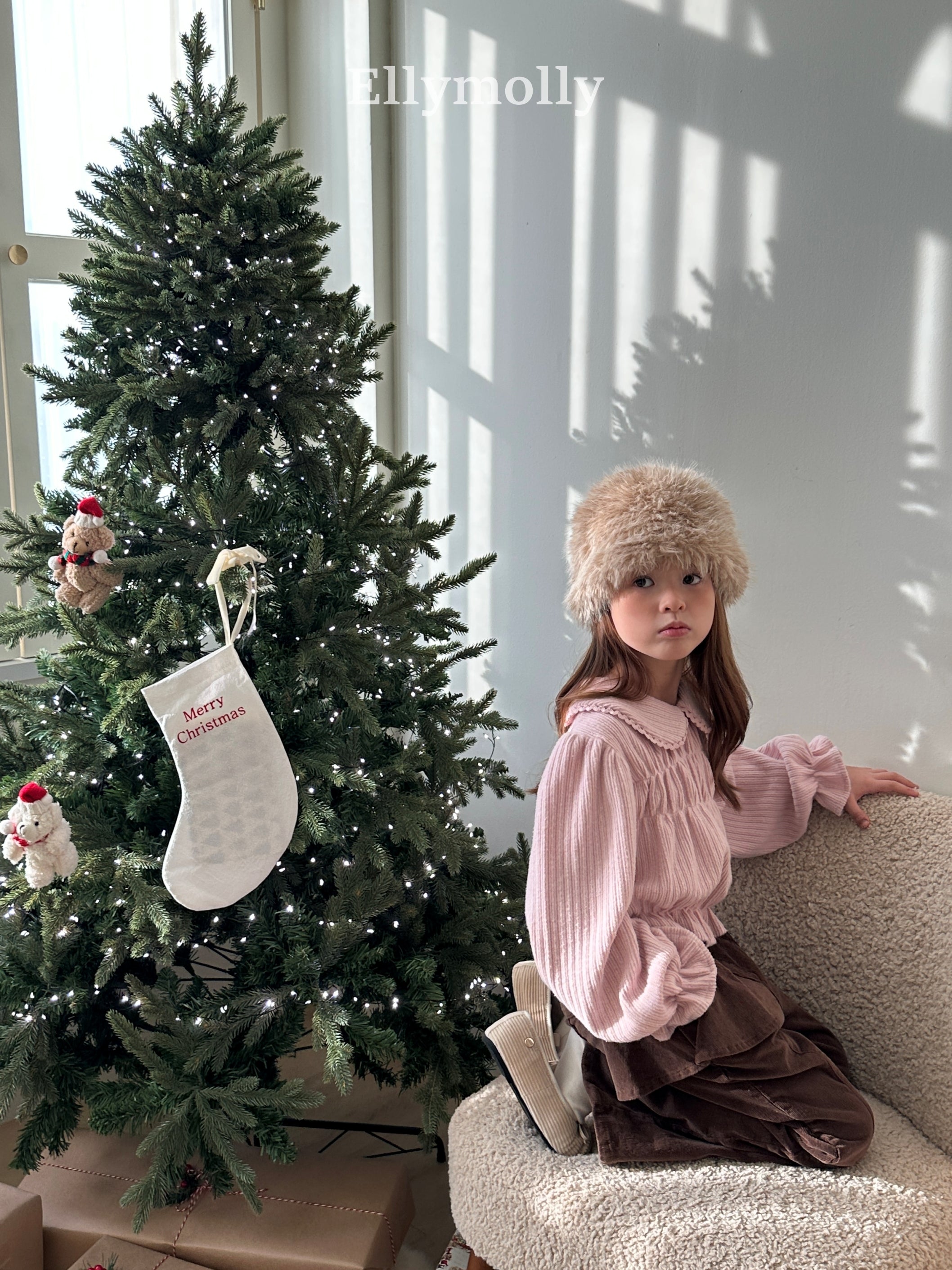 ［ELLY MOLLY］Honey round collar blouse