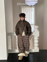 ［ELLY MOLLY］Teddy fur check pants
