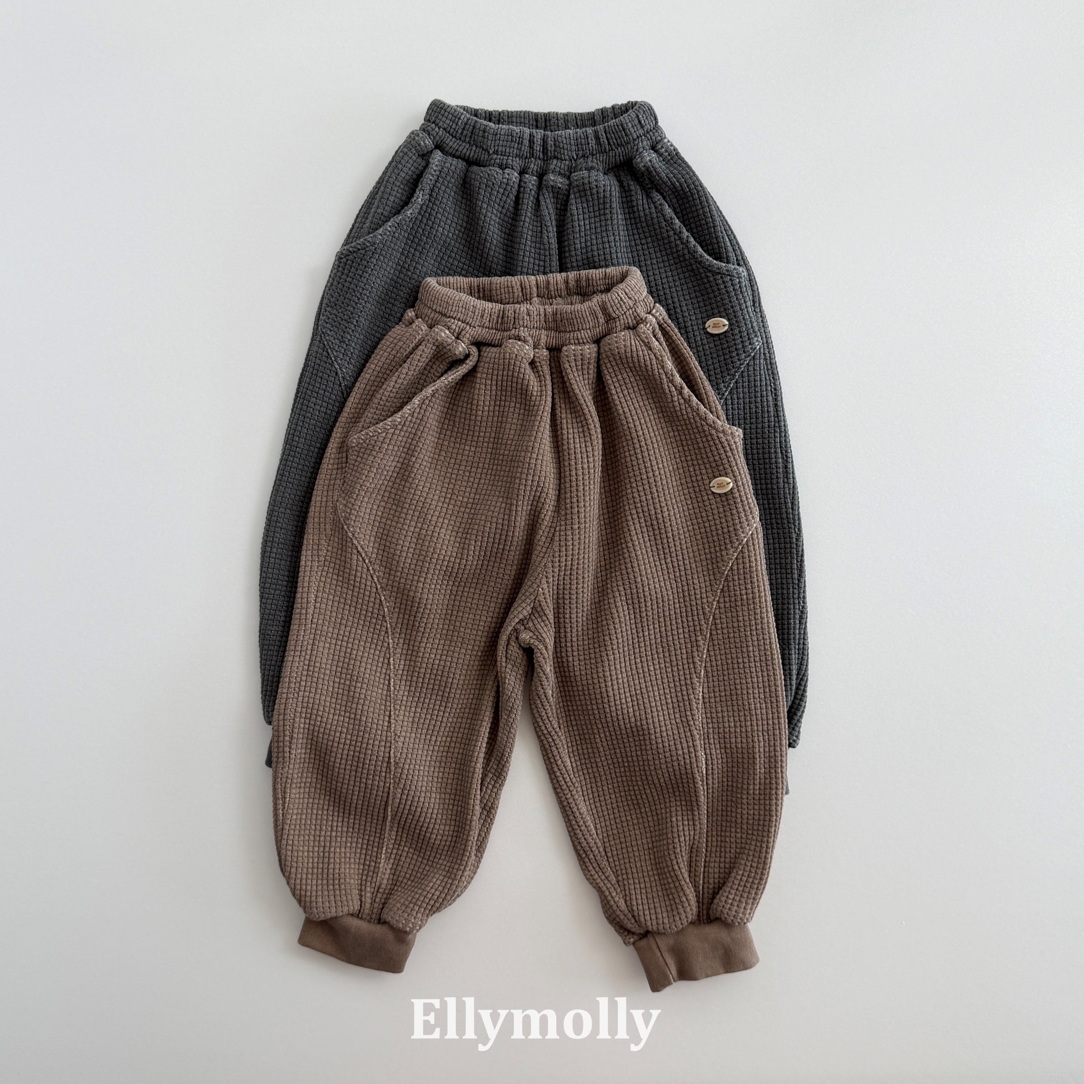 ［ELLY MOLLY］Waffle jogger pants