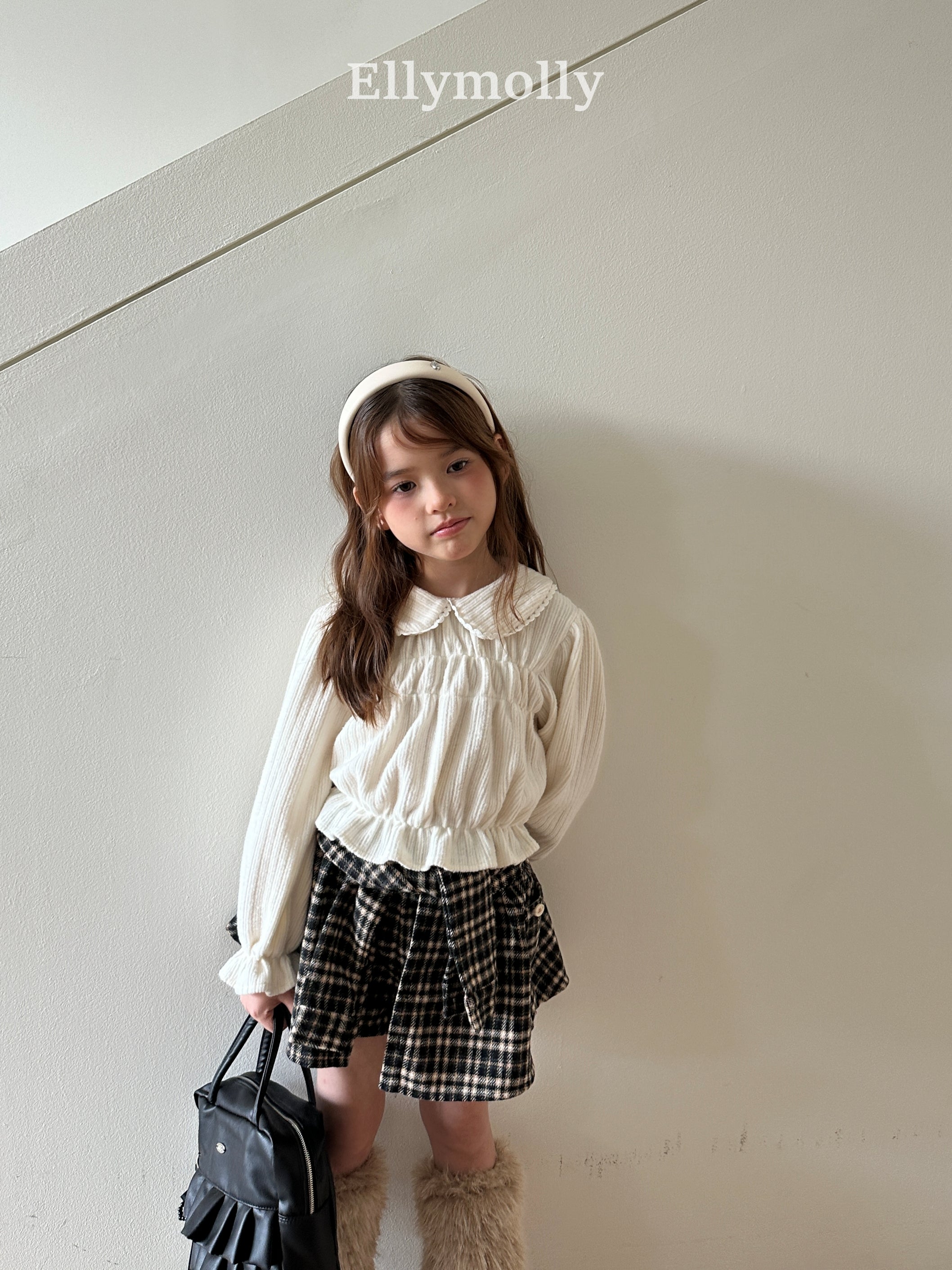 ［ELLY MOLLY］Miso check wrap pants