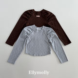［ELLY MOLLY］Giselle dot shirring tee