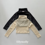 ［ELLY MOLLY］Velvet high neck tops