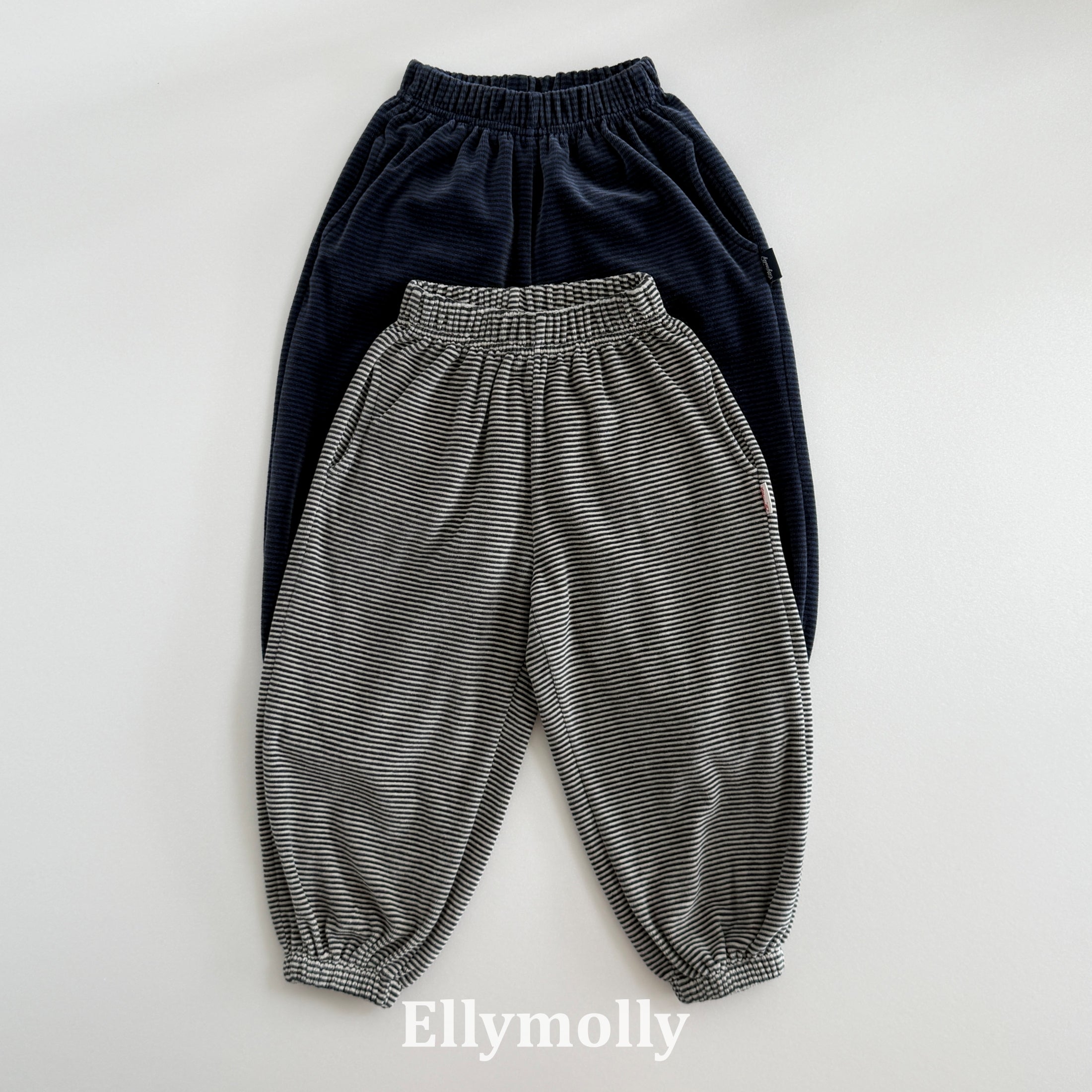 ［ELLY MOLLY］Velvet stripe jogger pants