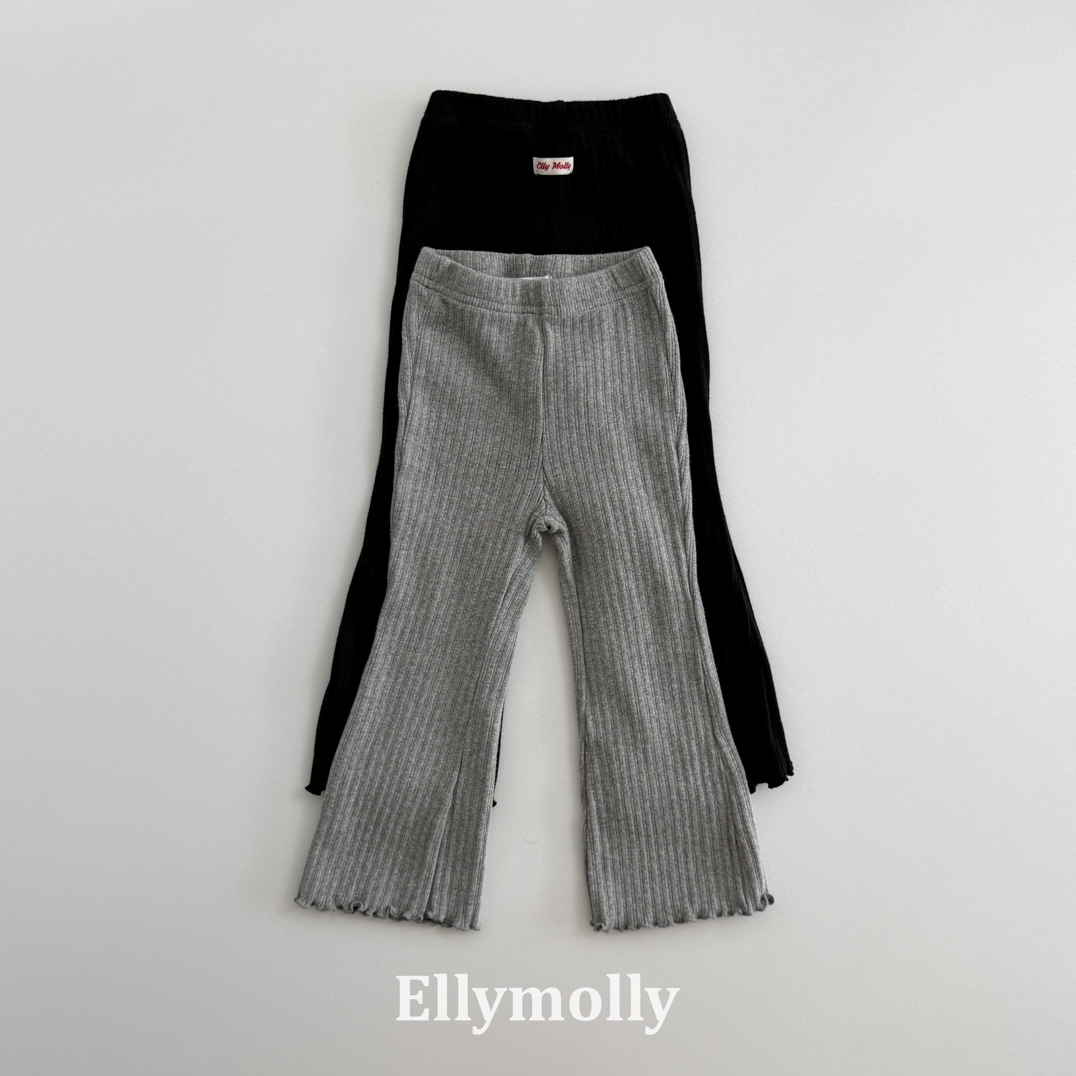 ［ELLY MOLLY］Mellow rib flare pants