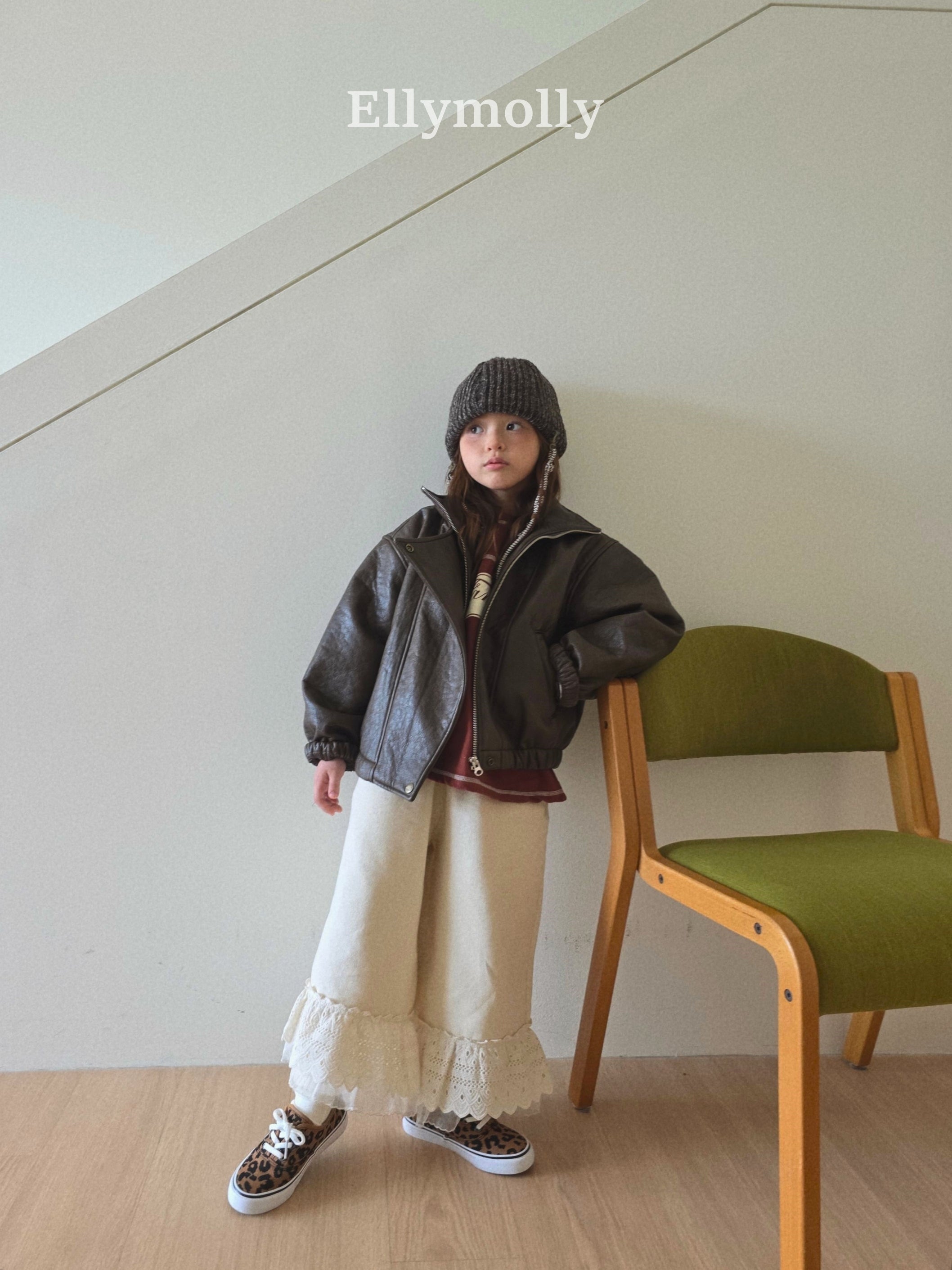 ［ELLY MOLLY］Creamy lace pants