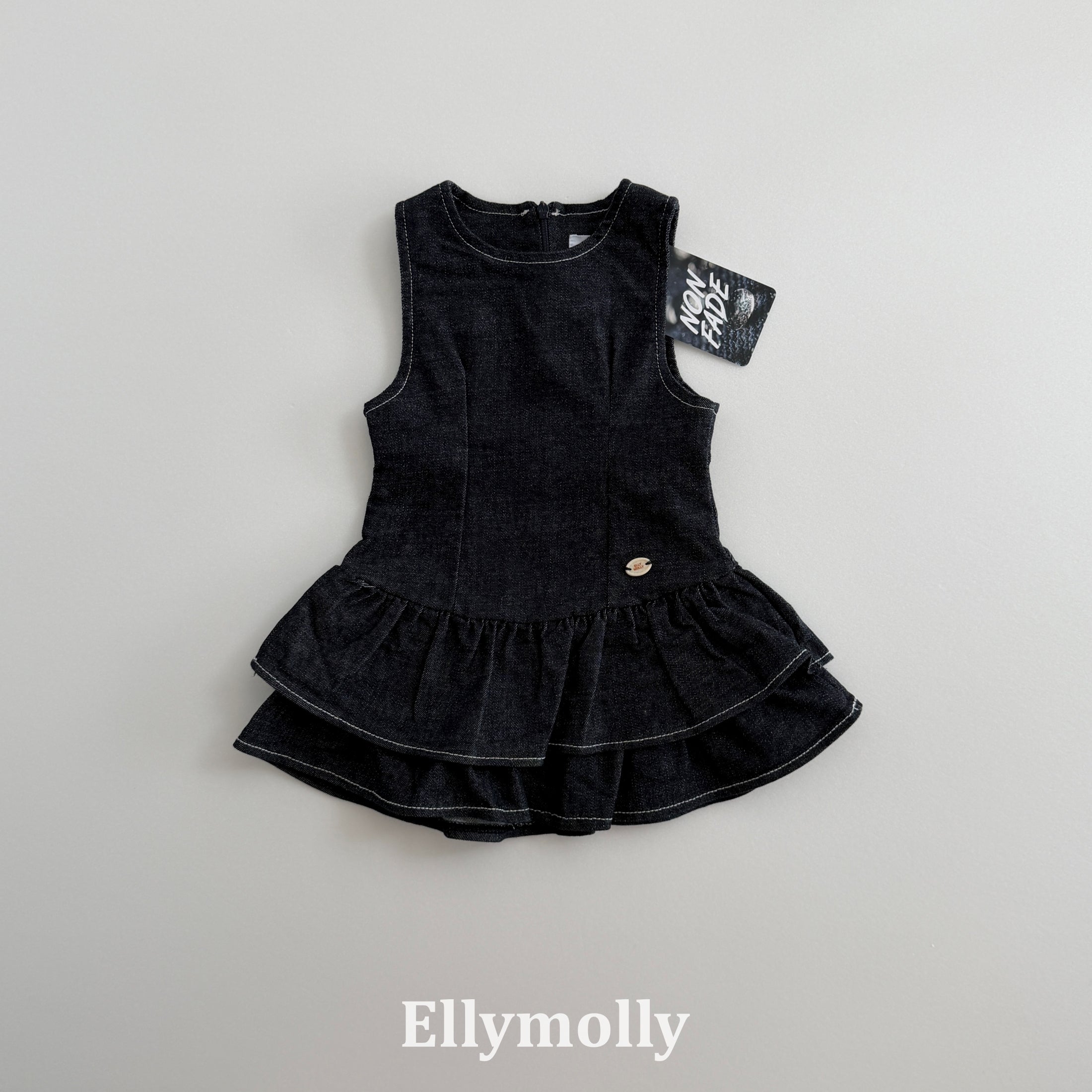 ［ELLY MOLLY］Mona frill denim one-piece