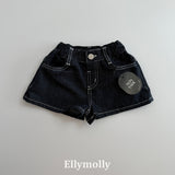 ［ELLY MOLLY］Flap non-fade denim short pants