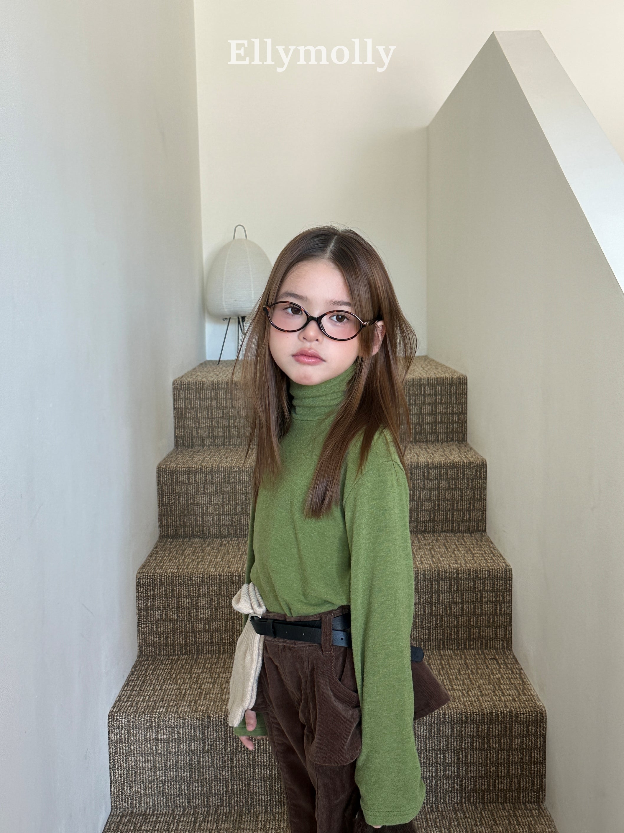 ［ELLY MOLLY］Snow warm turtleneck tee