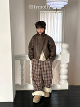 ［ELLY MOLLY］Teddy fur check pants