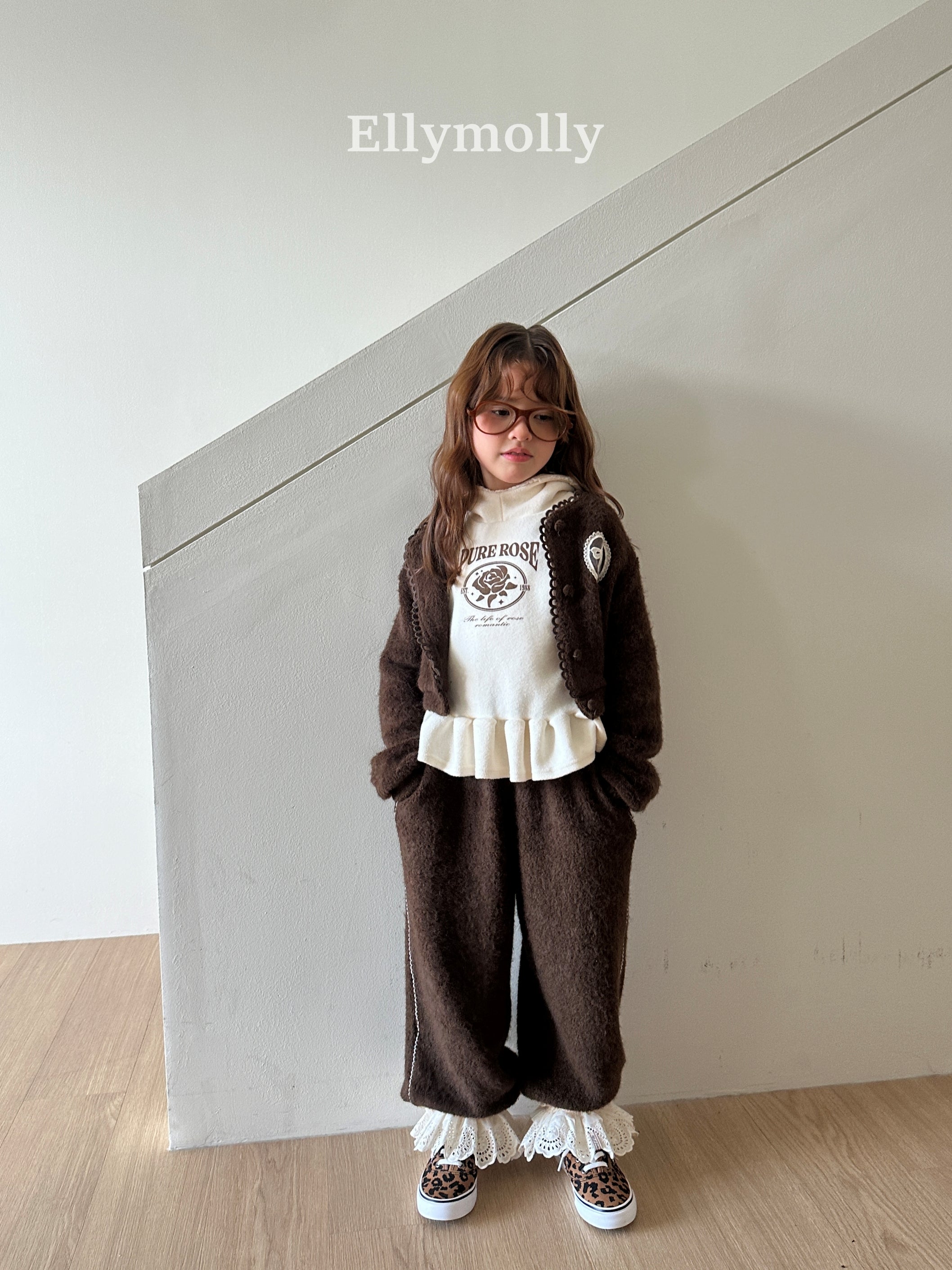 ［ELLY MOLLY］Rose frill hoodie