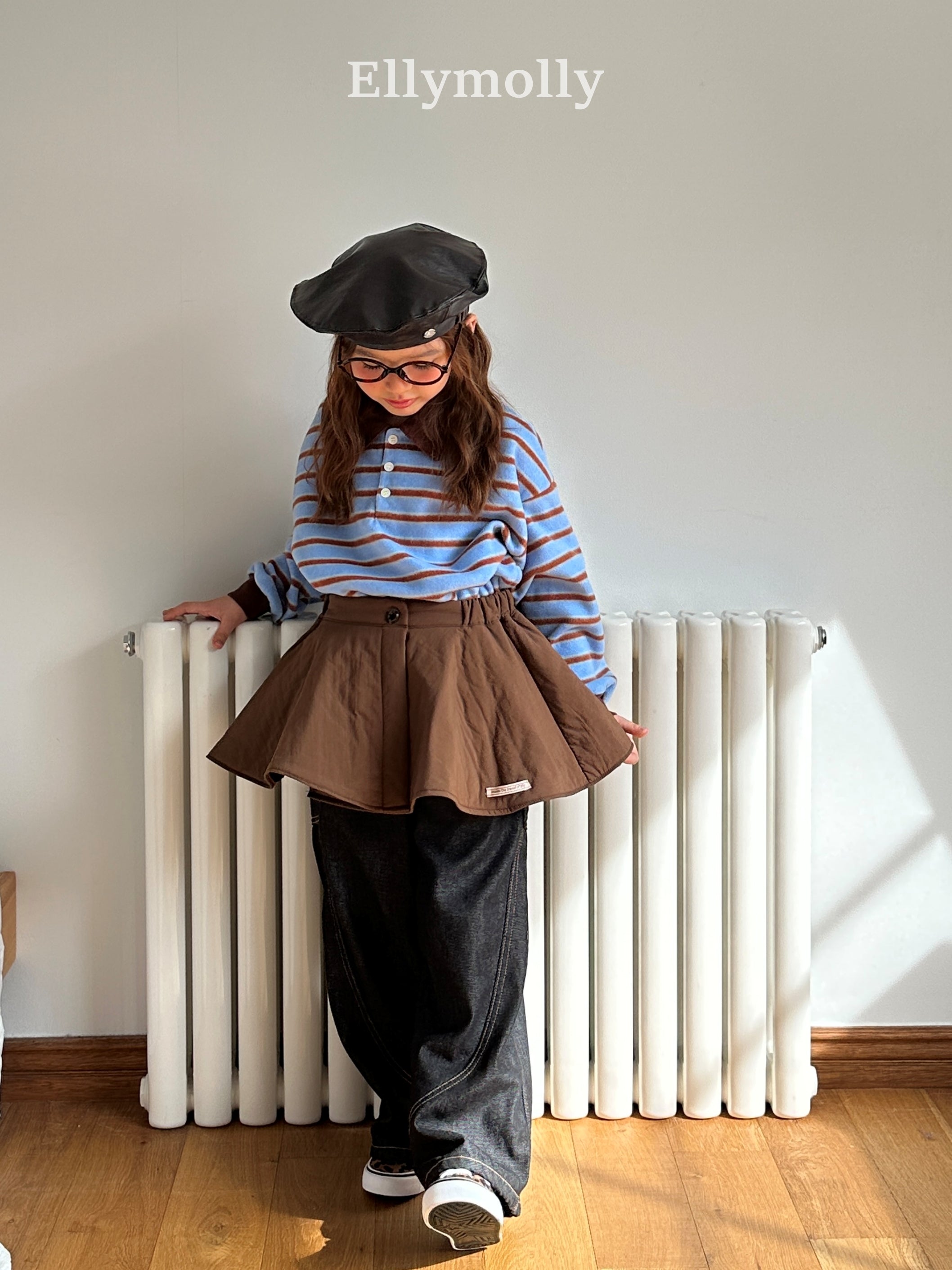 ［ELLY MOLLY］Pompom snow collar tee