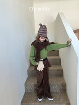 ［ELLY MOLLY］Selly peach frill flare pants