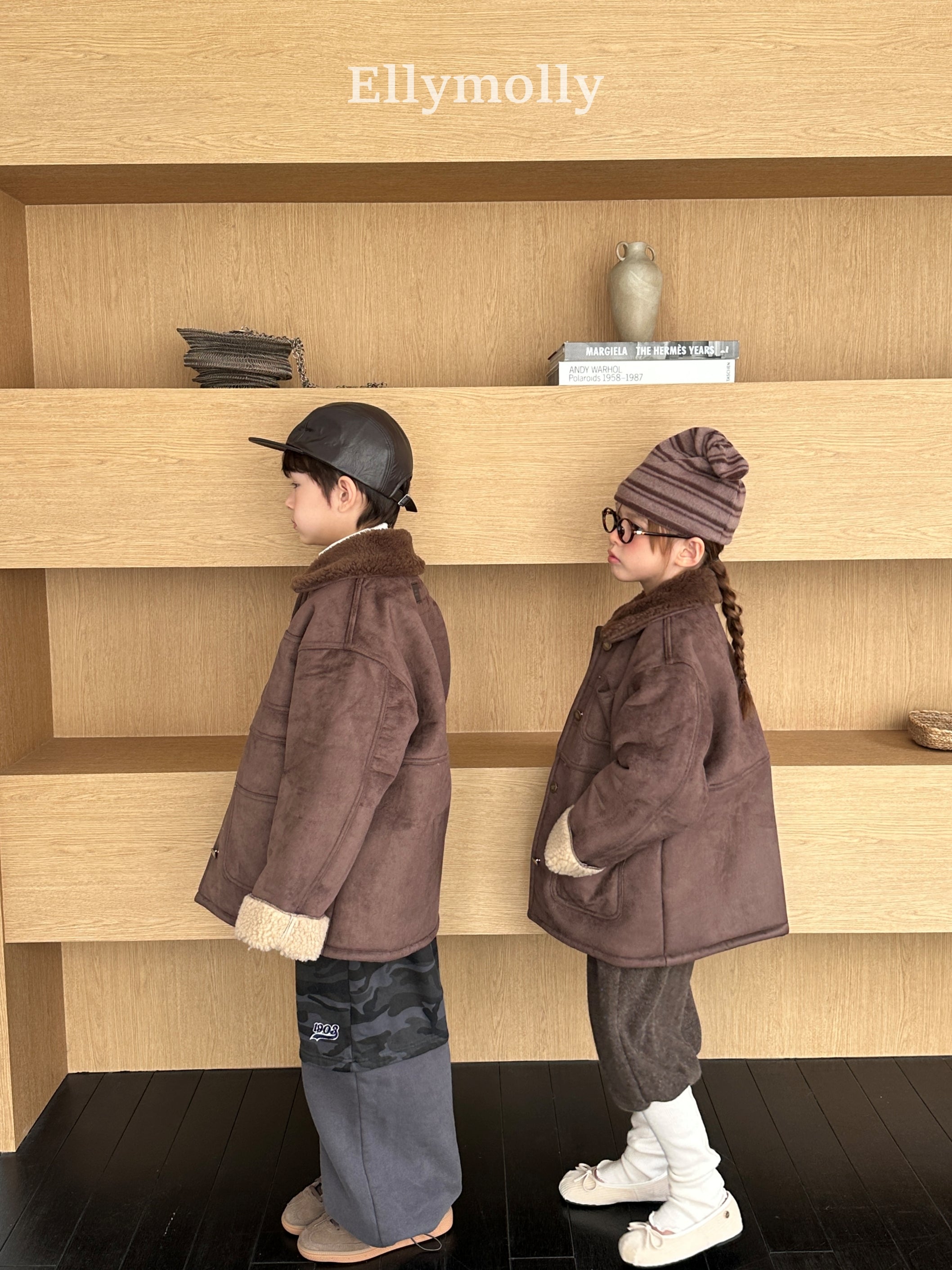 ［ELLY MOLLY］Soft tow tone mouton jacket