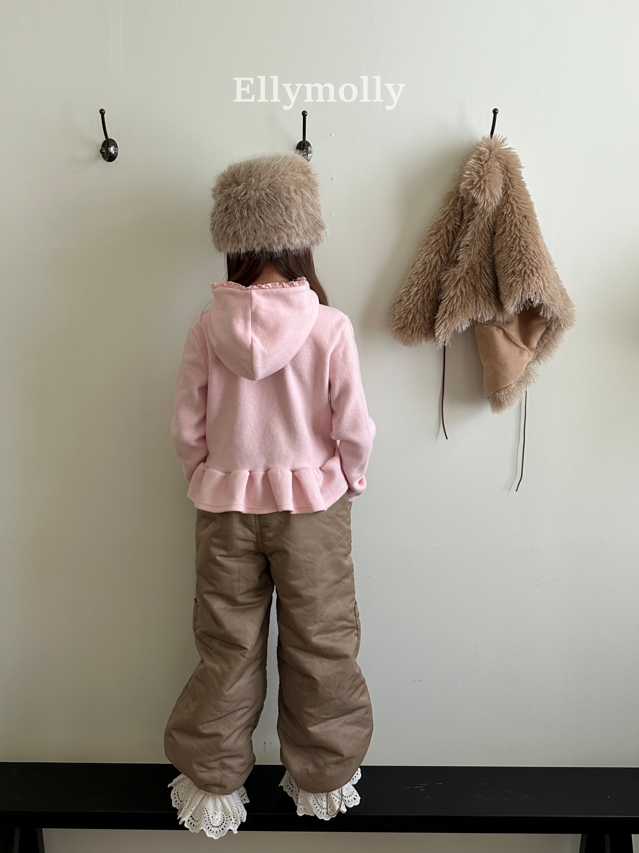 ［ELLY MOLLY］Rose frill hoodie