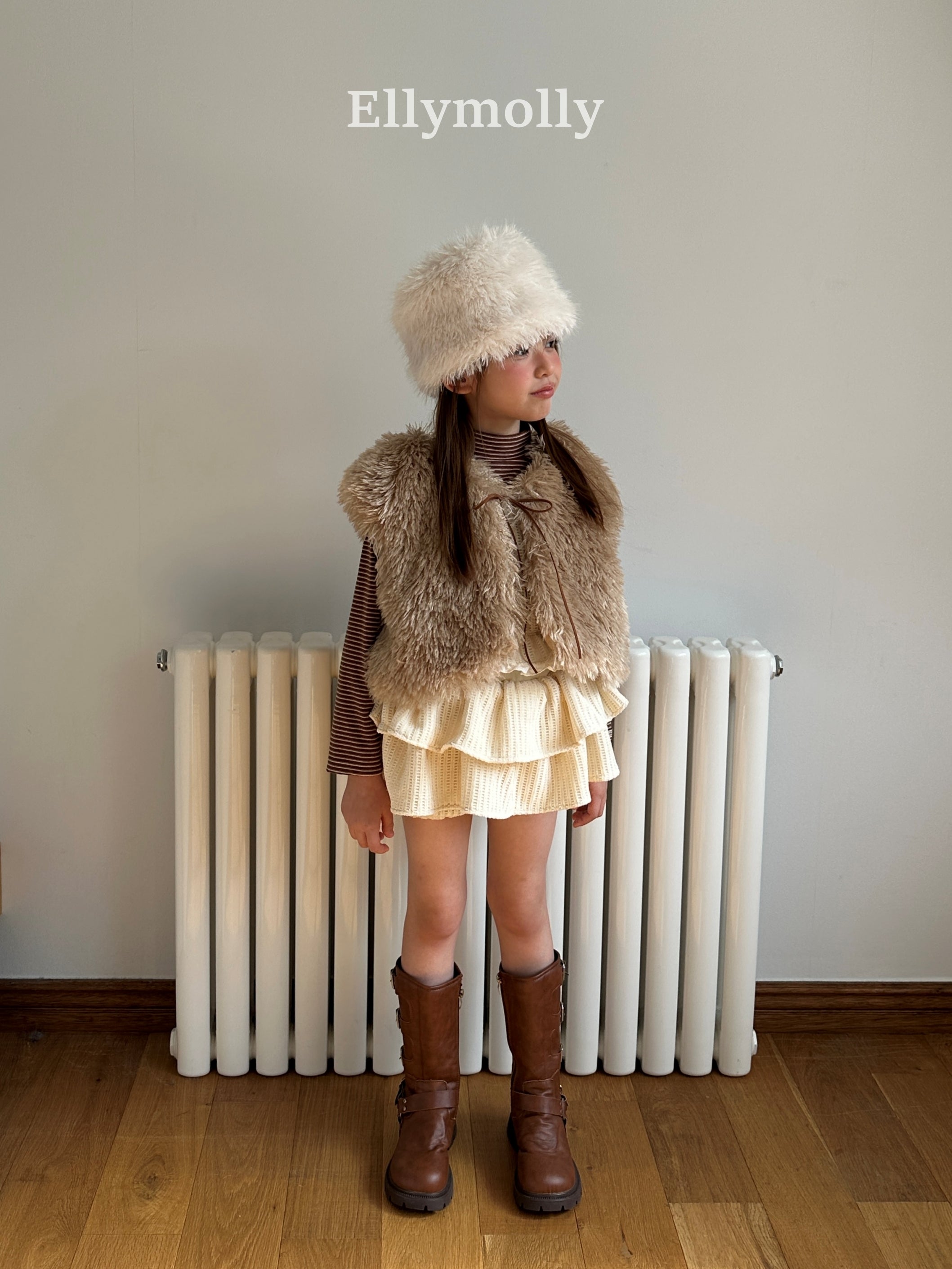 ［ELLY MOLLY］Velvet crunch vest