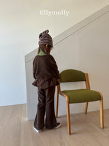 ［ELLY MOLLY］Selly peach frill flare pants