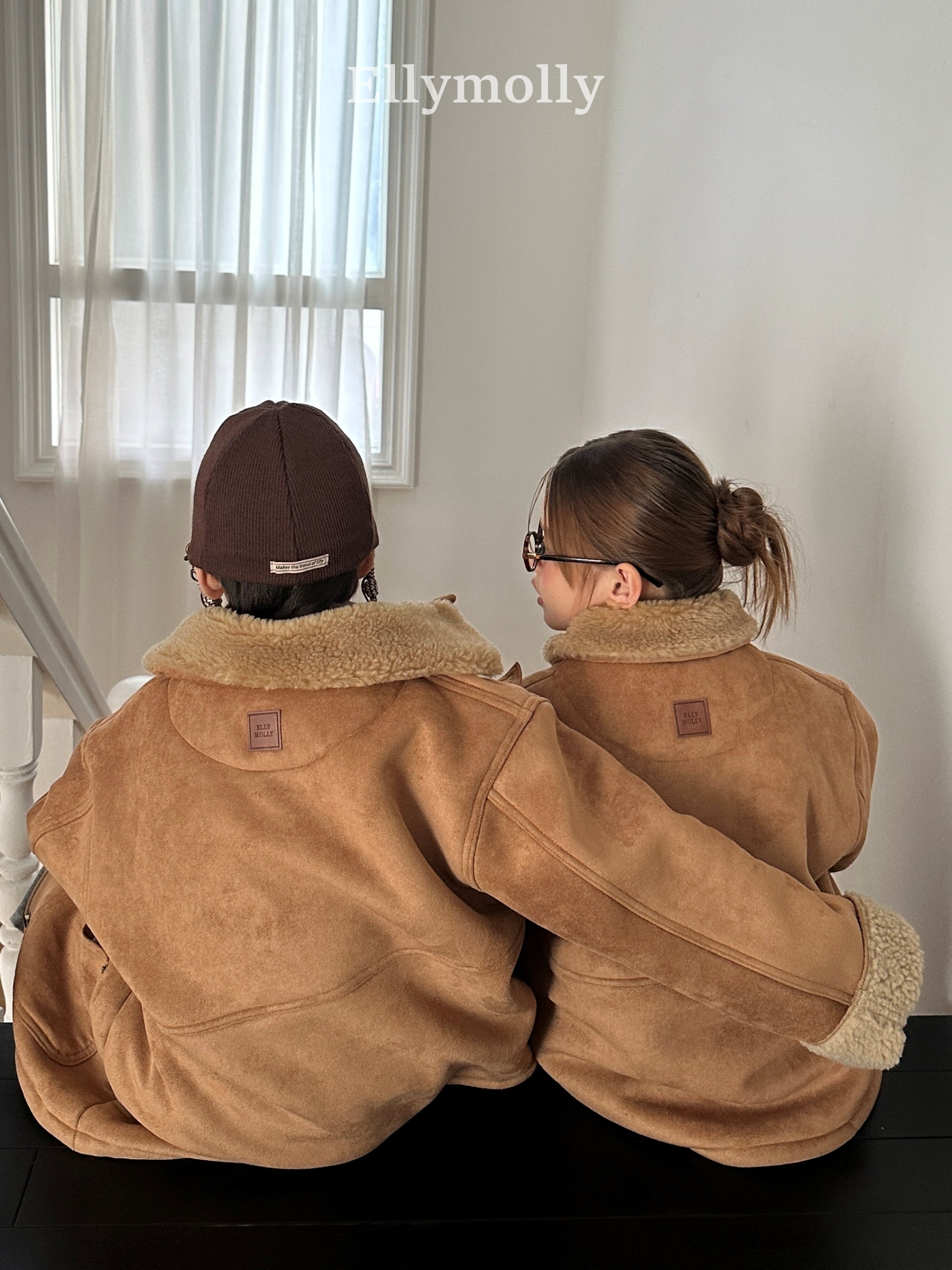 ［ELLY MOLLY］Soft tow tone mouton jacket