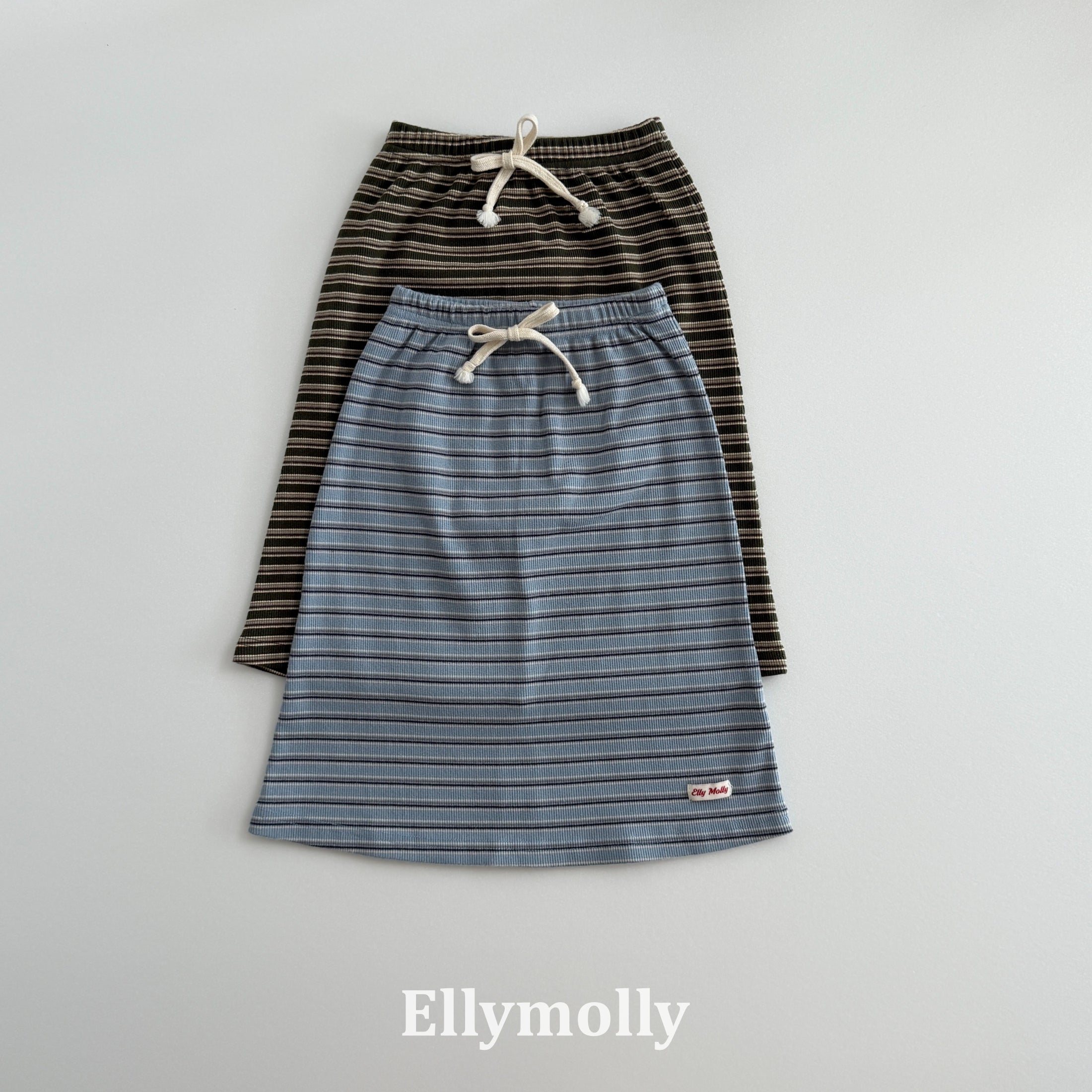 ［ELLY MOLLY］Shadow stripe long skirt