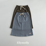 ［ELLY MOLLY］Shadow stripe long skirt