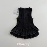 ［ELLY MOLLY］Mona frill denim one-piece