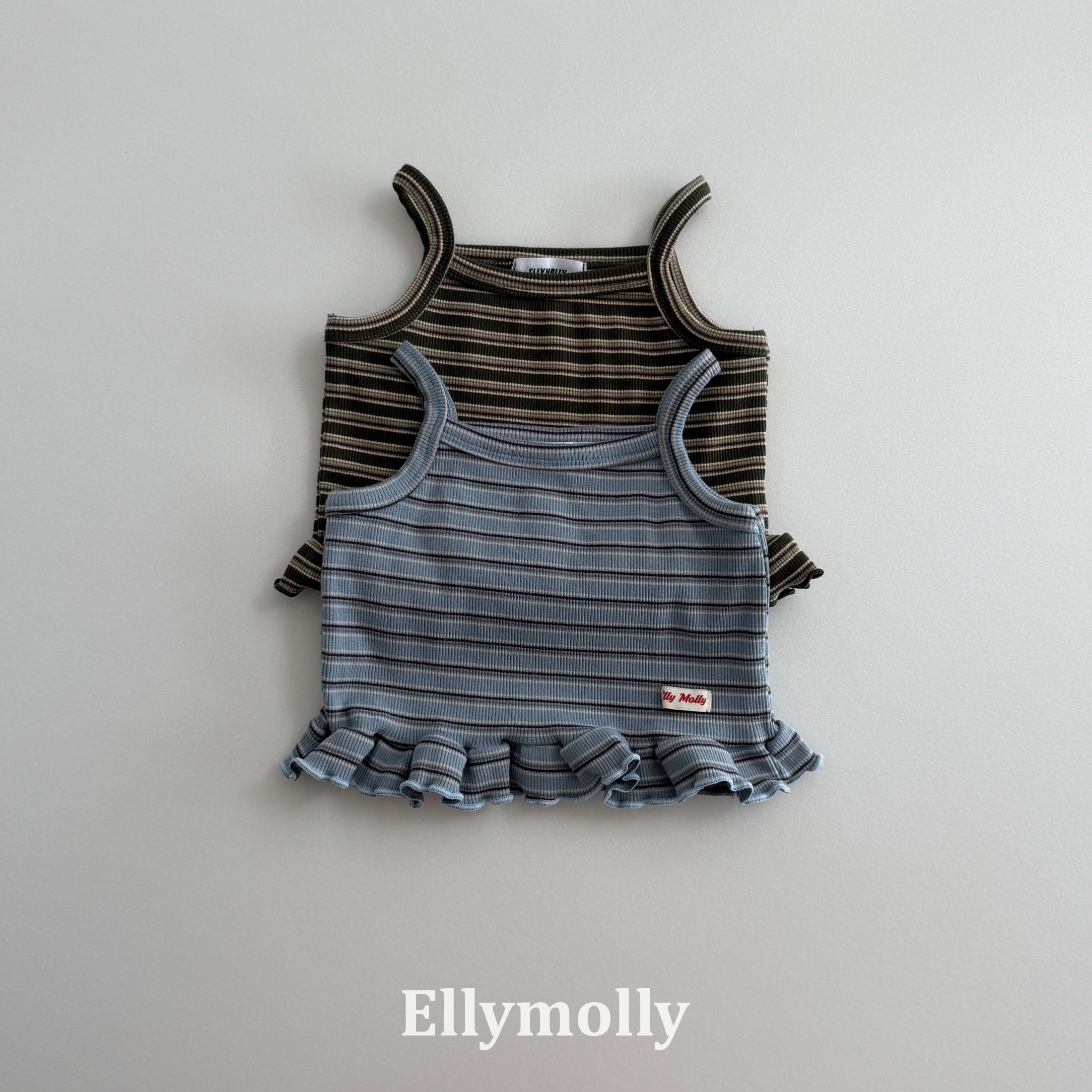 ［ELLY MOLLY］Shadow crop frill camisole tops