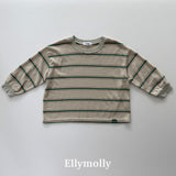 ［ELLY MOLLY］Domino stripe pigment tee