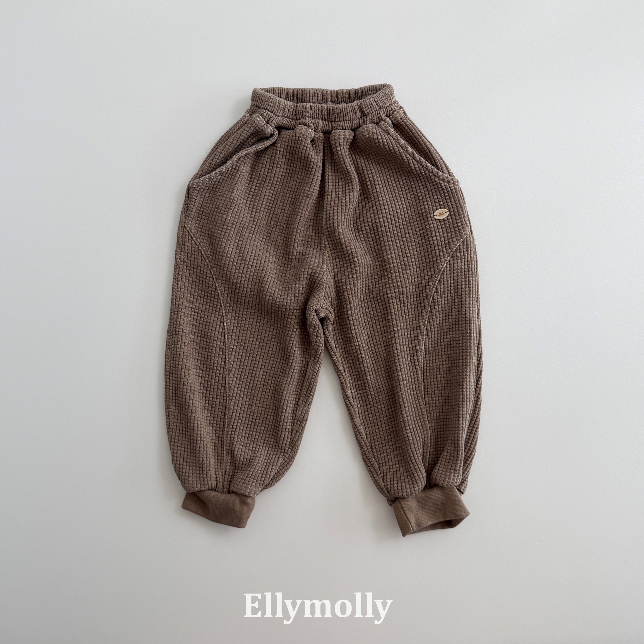 ［ELLY MOLLY］Waffle jogger pants