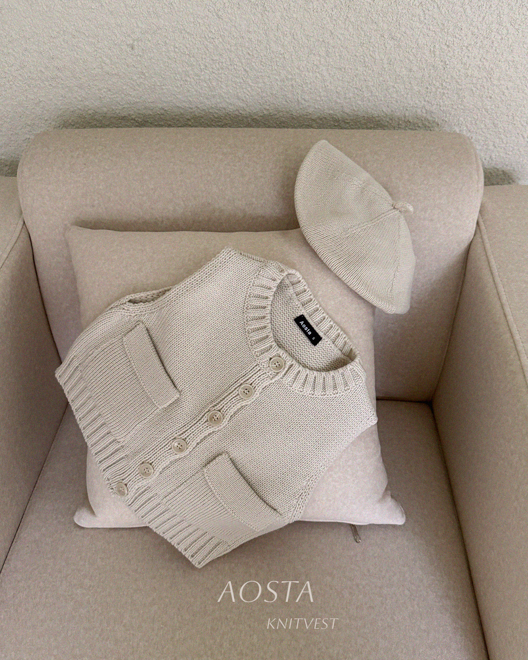 ［Aosta］Knit Cookie Vest