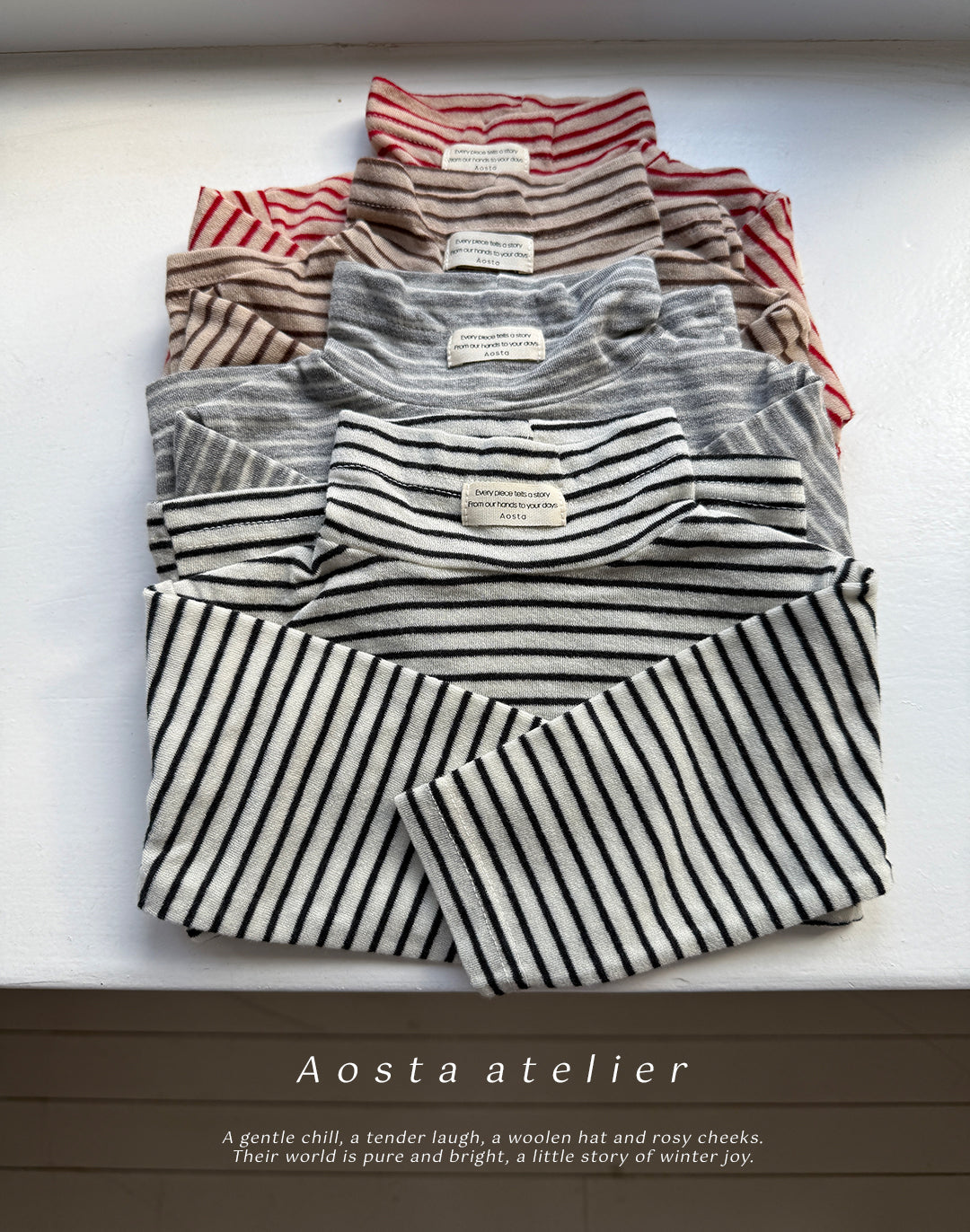 ［Aosta］Wool turtleneck tee