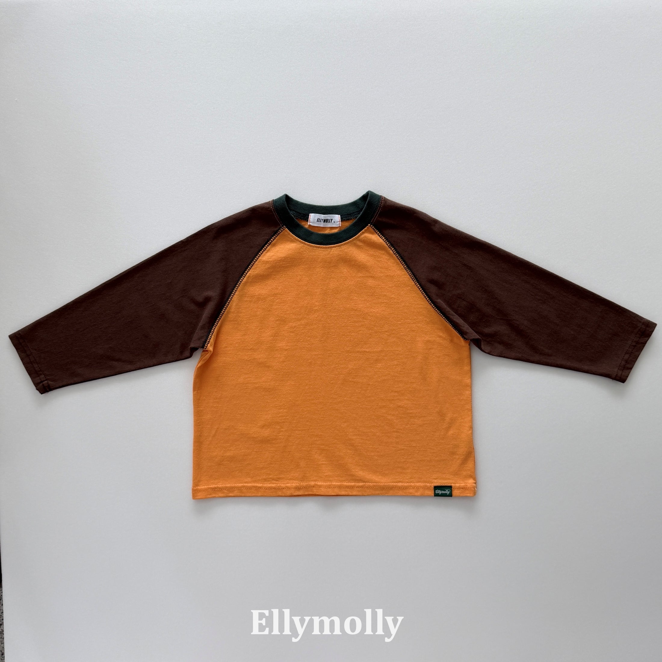 ［ELLY MOLLY］Color block raglan tee
