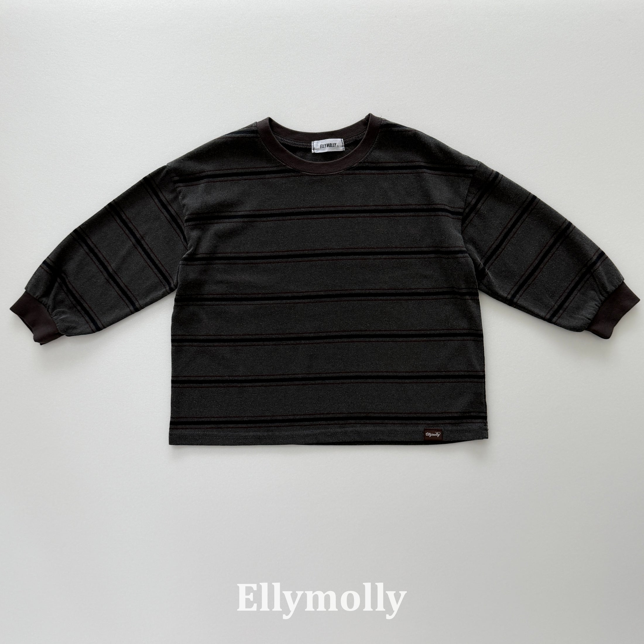 ［ELLY MOLLY］Domino stripe pigment tee