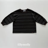 ［ELLY MOLLY］Domino stripe pigment tee