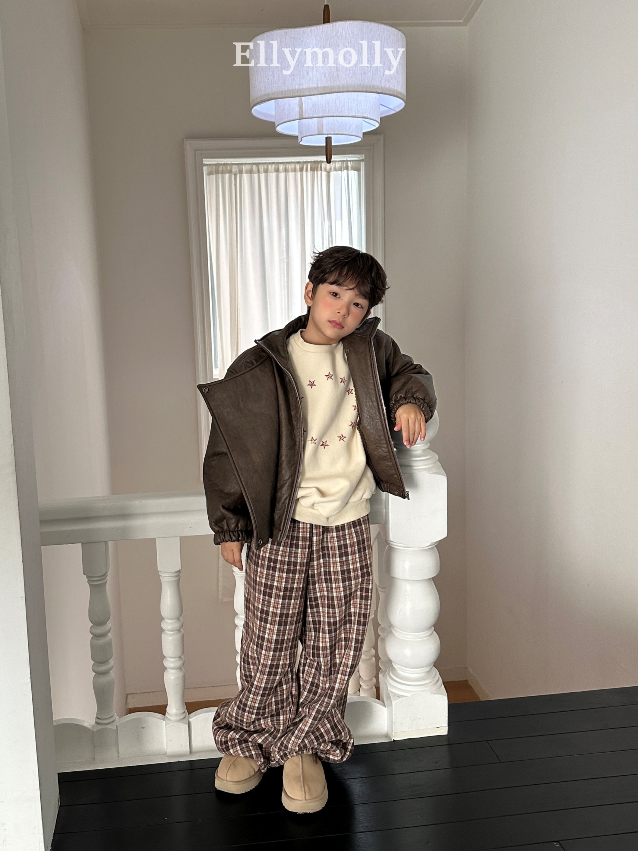 ［ELLY MOLLY］Teddy fur check pants